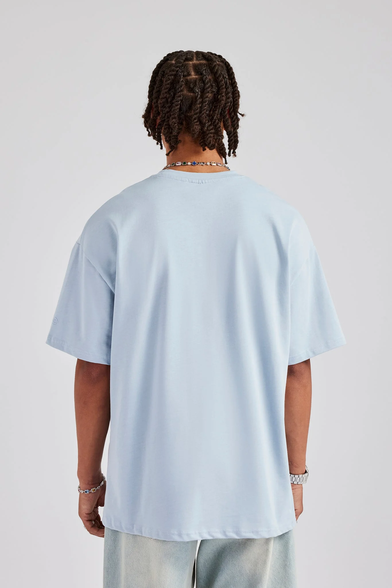 Cernucci Script Oversized T-Shirt - Light Blue - Image 3