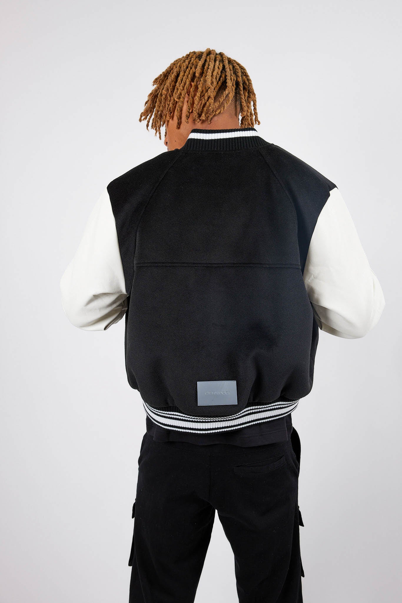 Cernucci Varsity Bomber Jacket - Black - Image 3