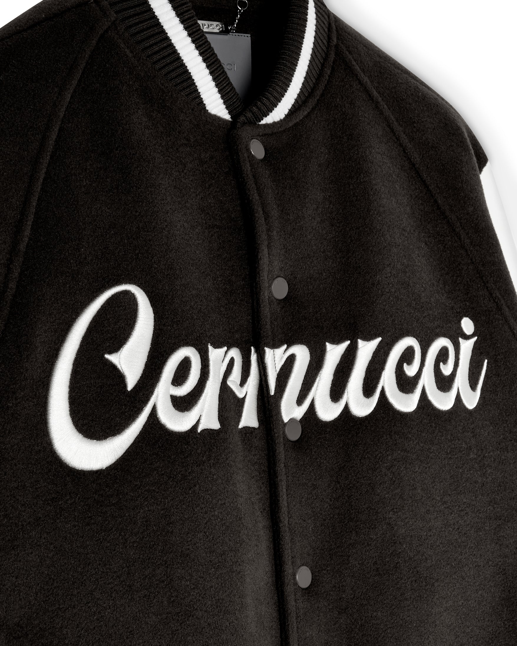 Cernucci Varsity Bomber Jacket - Black - Image 5