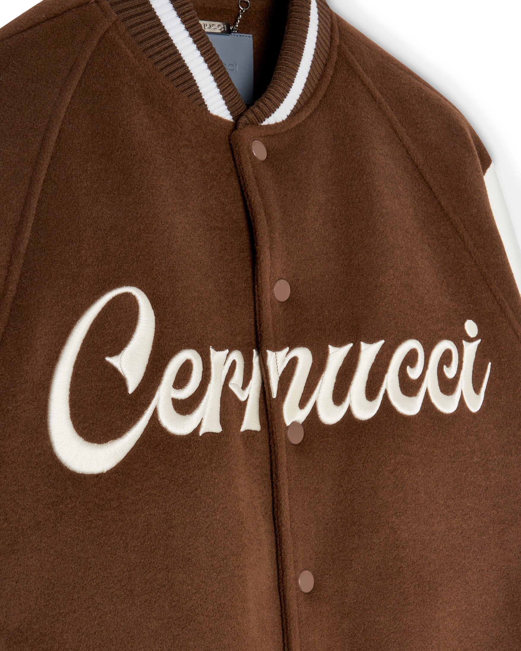 Cernucci Varsity Bomber Jacket - Chocolate - Image 4