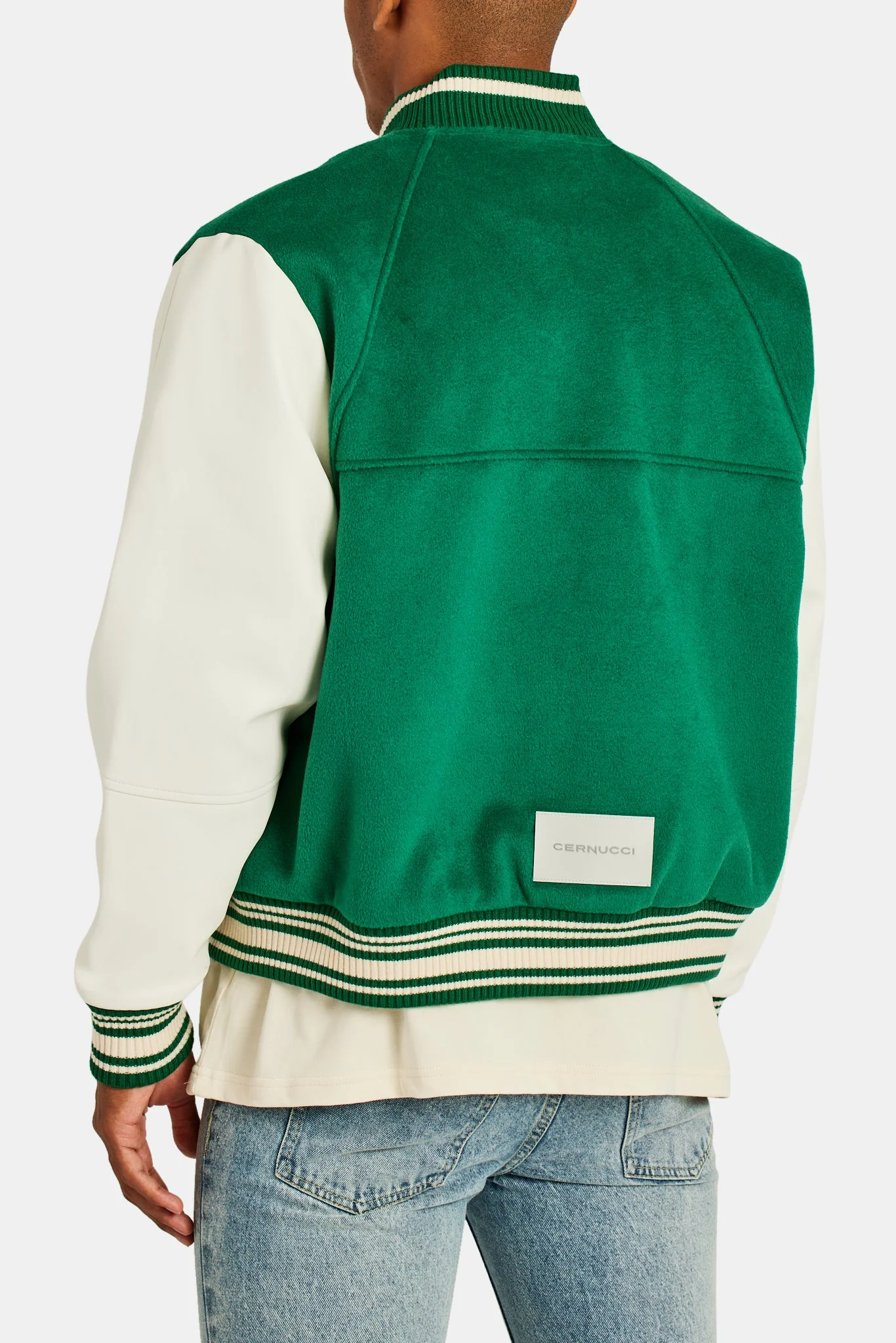 Cernucci Varsity Bomber Jacket - Green - Image 3