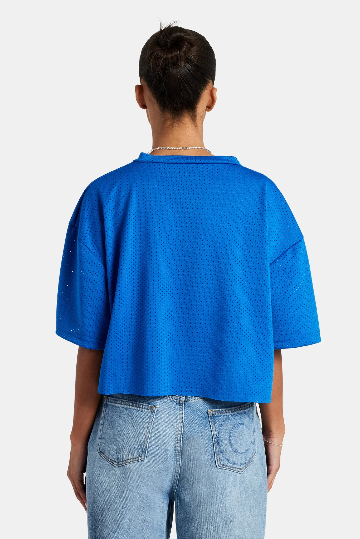 Cernucci Varsity Mesh Crop T-Shirt - Cobalt - Image 3