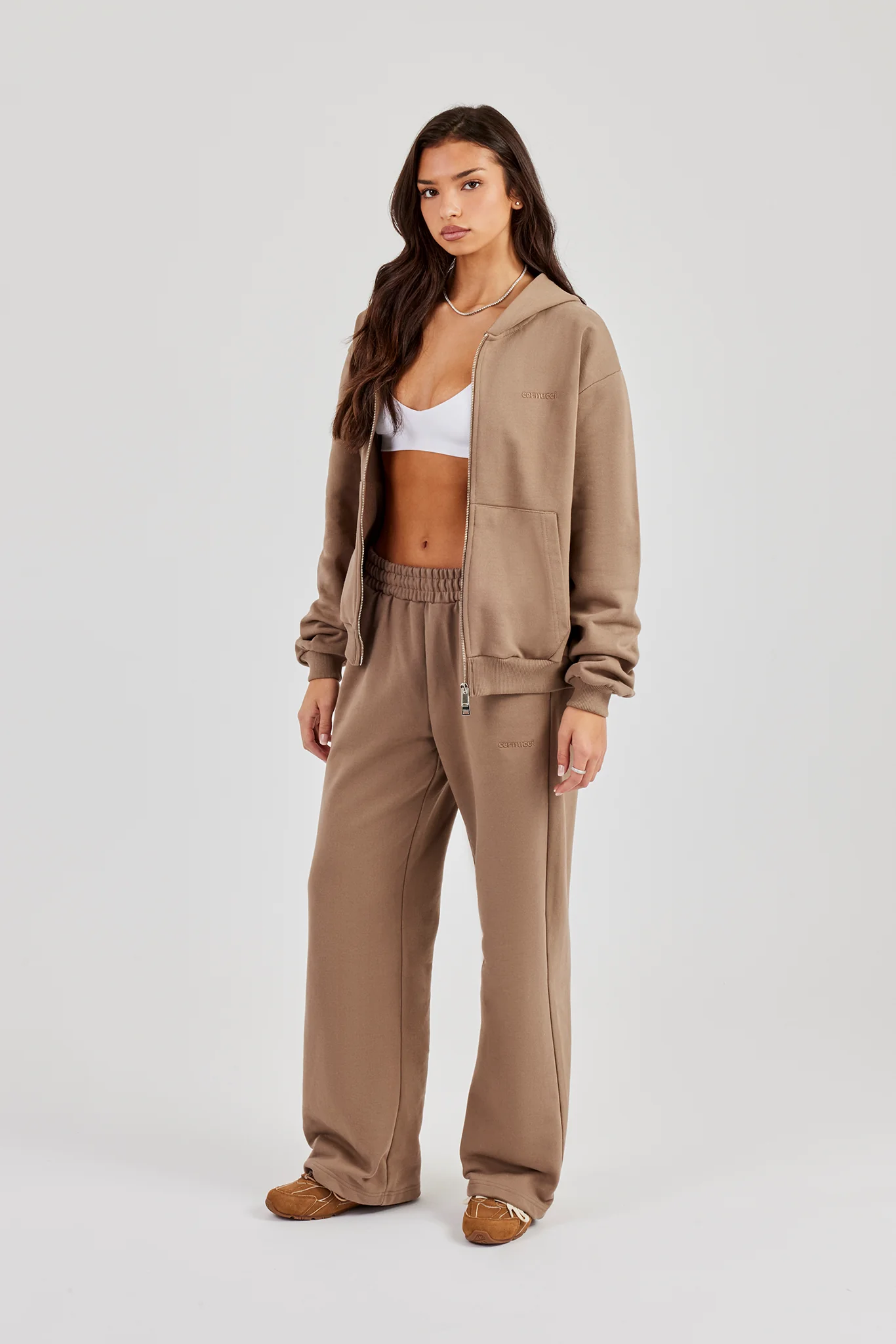 Cernucci Wide Leg Jogger - Taupe - Image 5