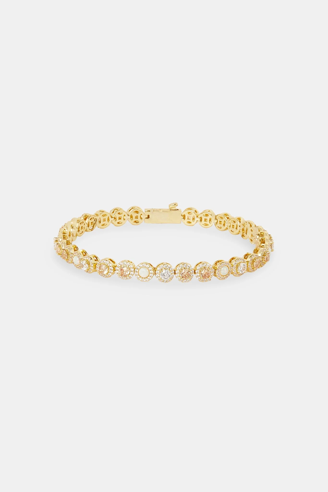 Champagne CZ & Opal Bracelet - 6mm - Gold - Image 2