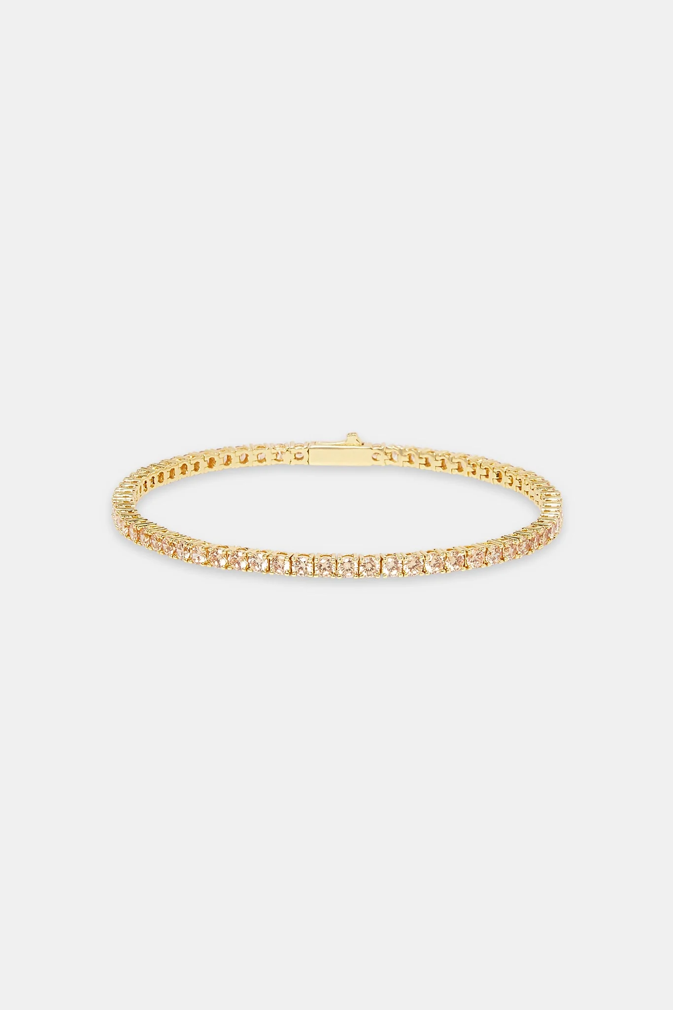 Champagne Tennis Bracelet - 3mm - Gold - Image 2