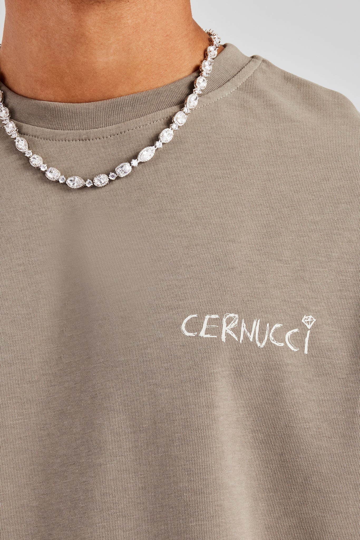 Championship Back Quote Oversized T-Shirt - Taupe - Image 3