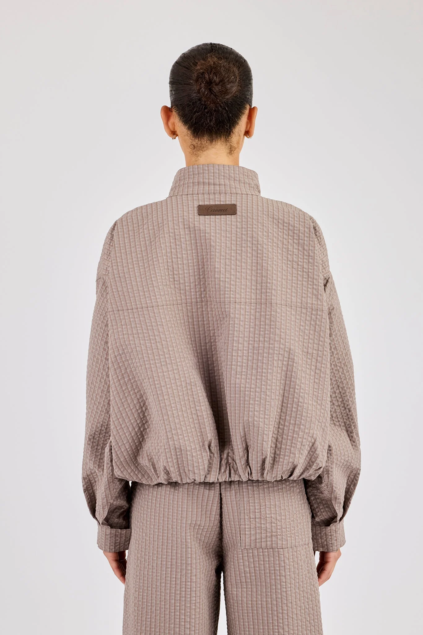 Check Nylon Jacket - Beige - Image 4