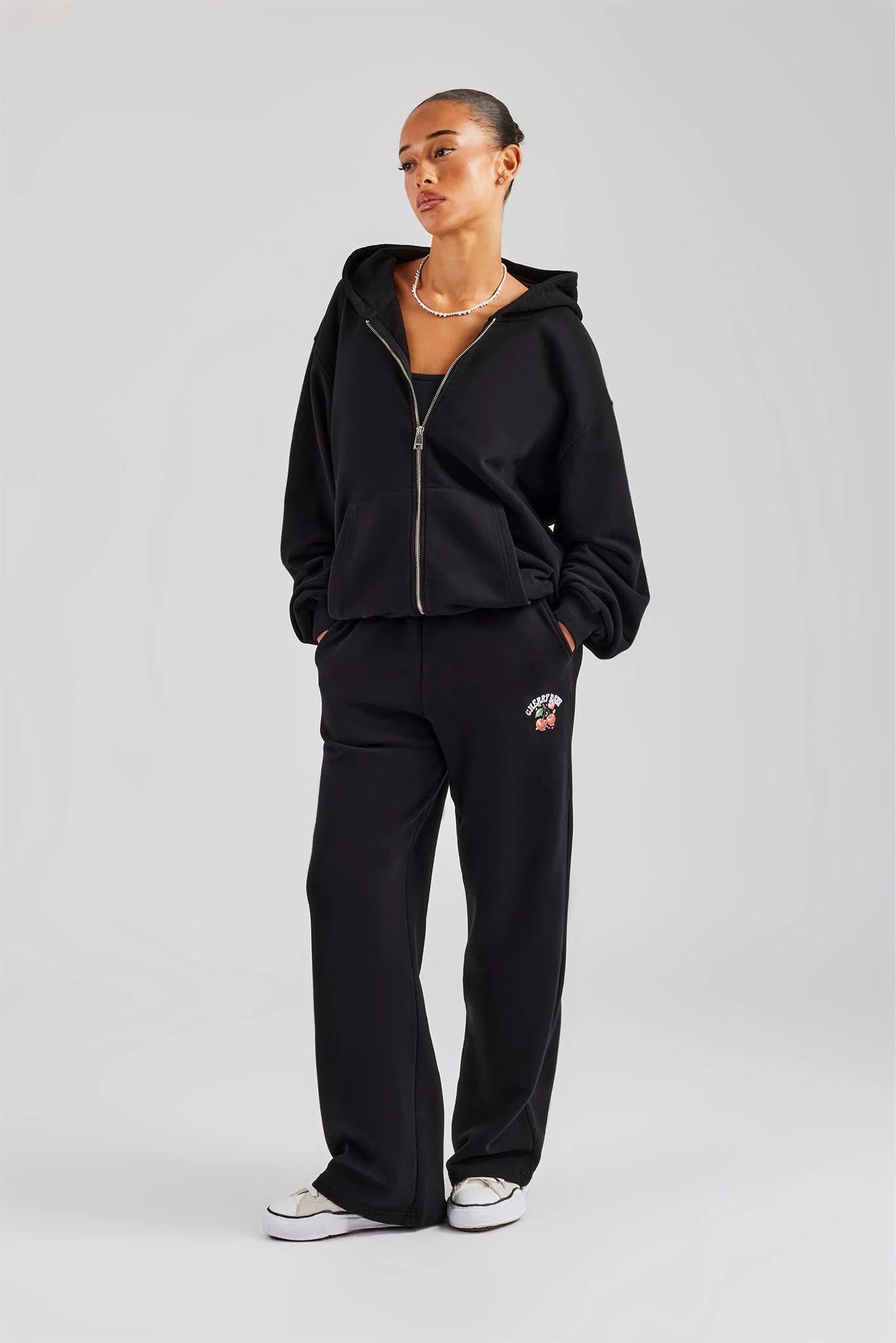 Cherry Baby Wide Leg Jogger - Black - Image 2