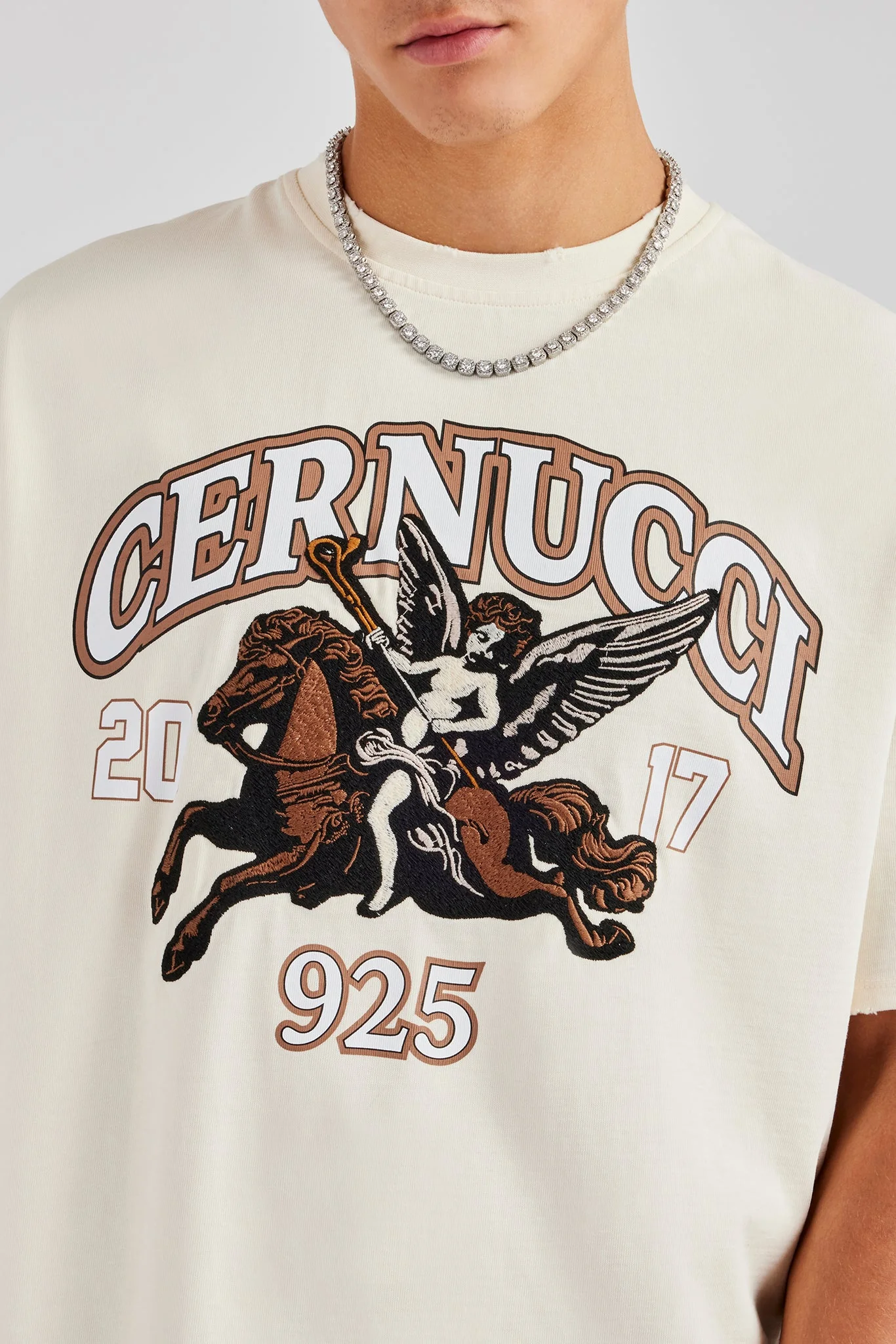 Cherub 925 Applique Graphic T-Shirt - Off White - Image 2