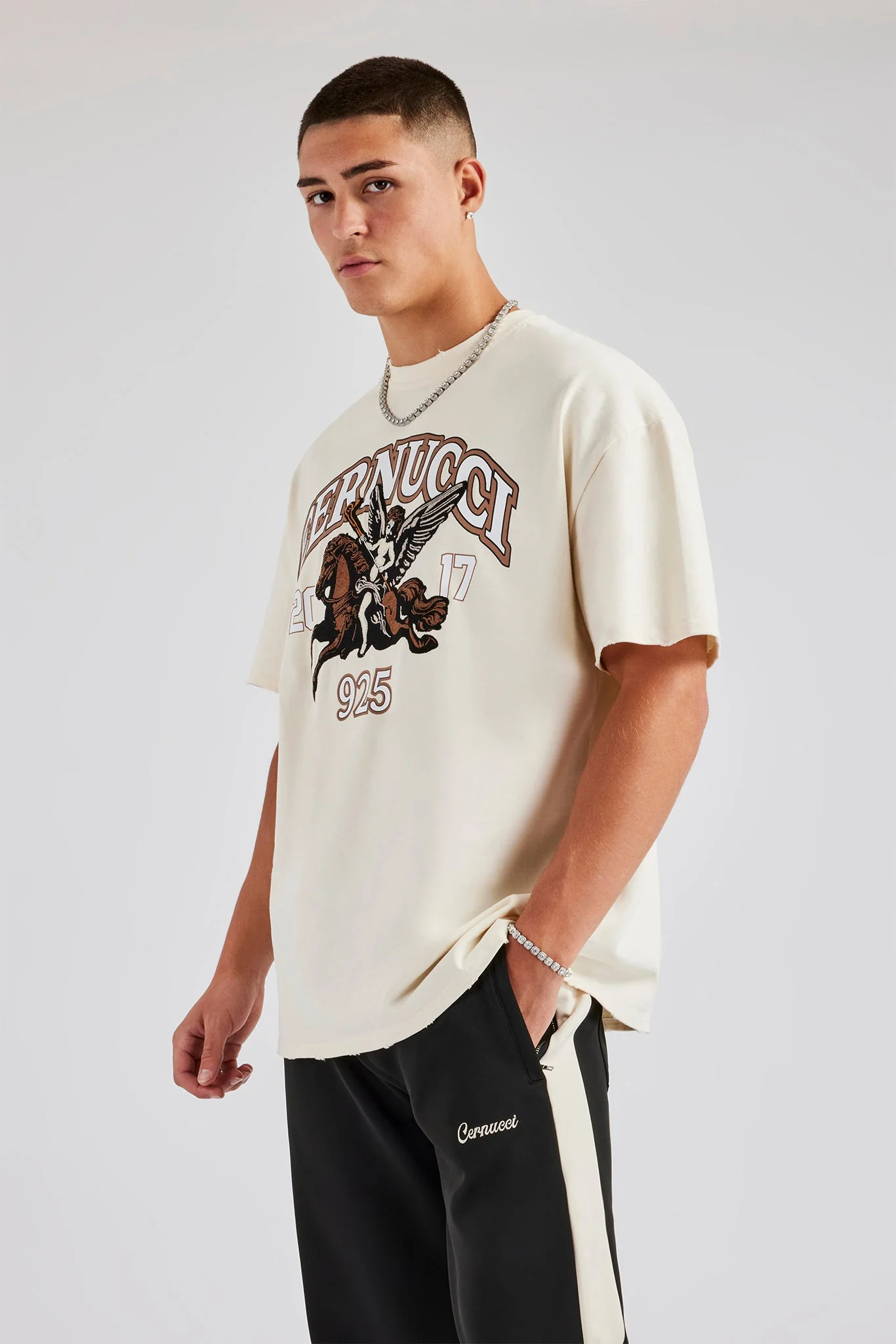 Cherub 925 Applique Graphic T-Shirt - Off White - Image 3
