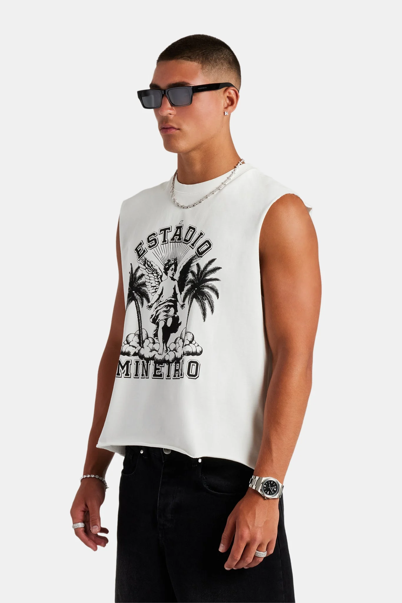 Cherub Boxy Fit Tank - White - Image 2