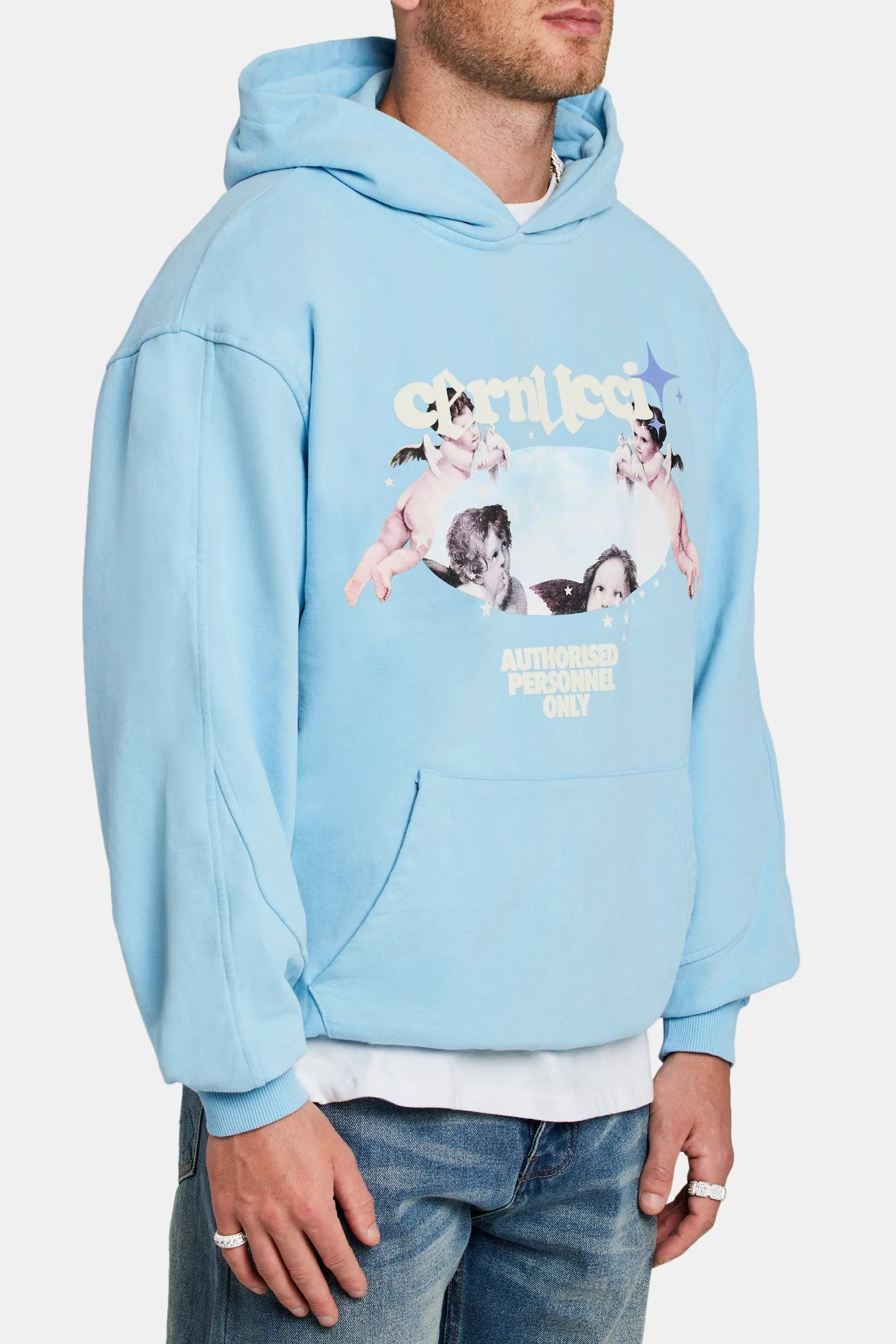Cherub Graphic Hoodie - Light Blue - Image 3