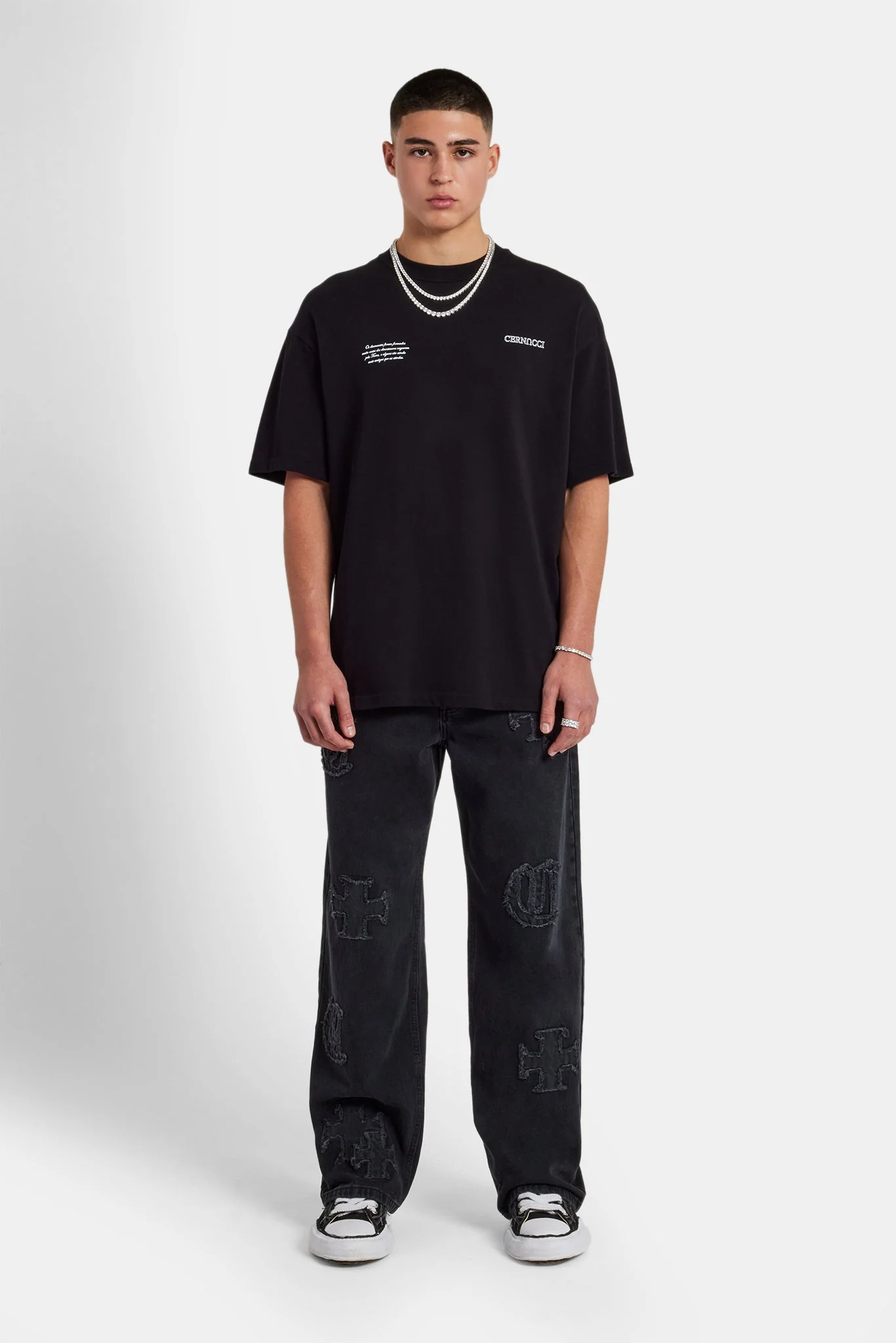 Cherub Script Oversized T-Shirt - Black - Image 3