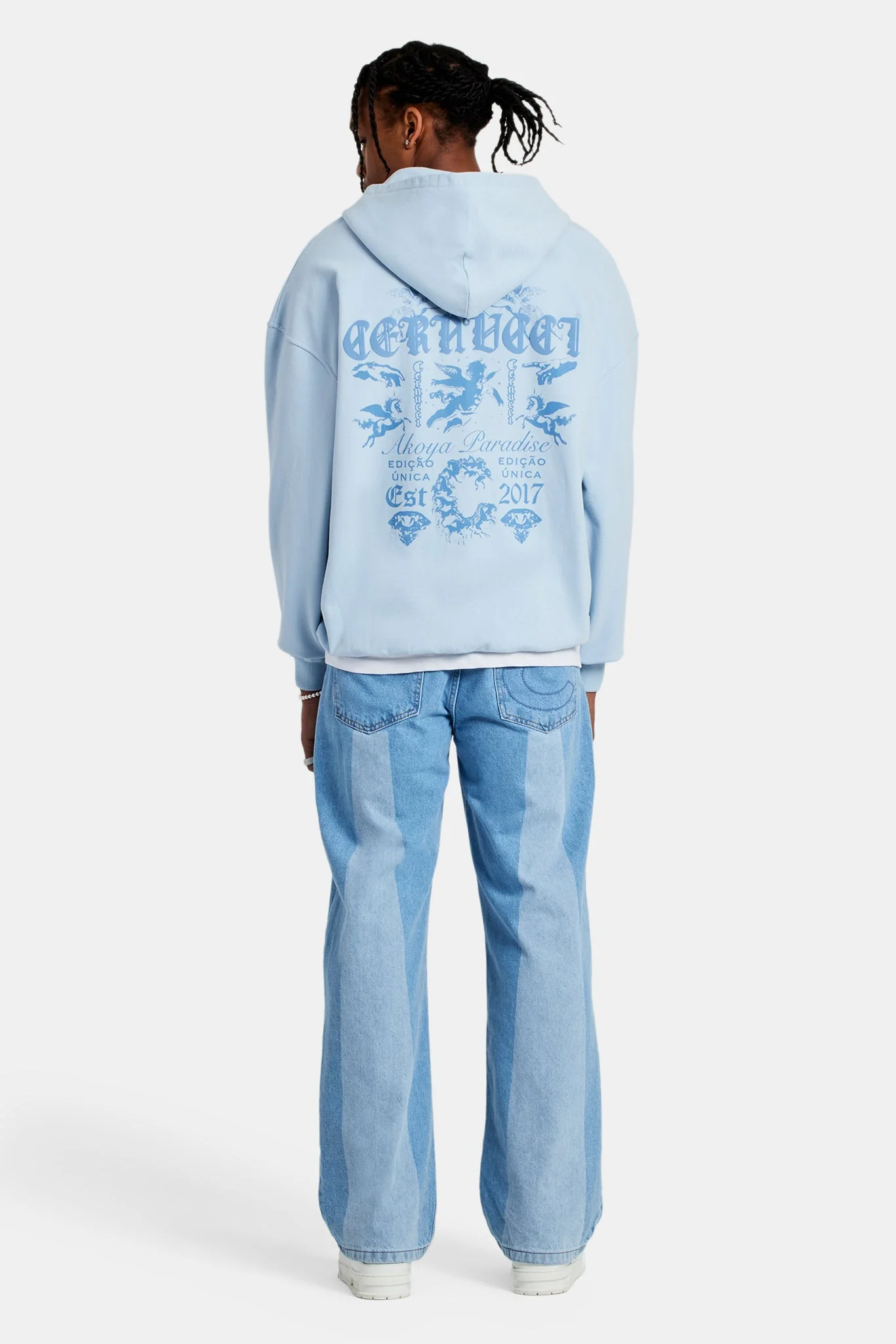 Cherub Text Zip Hoodie - Light Blue - Image 8