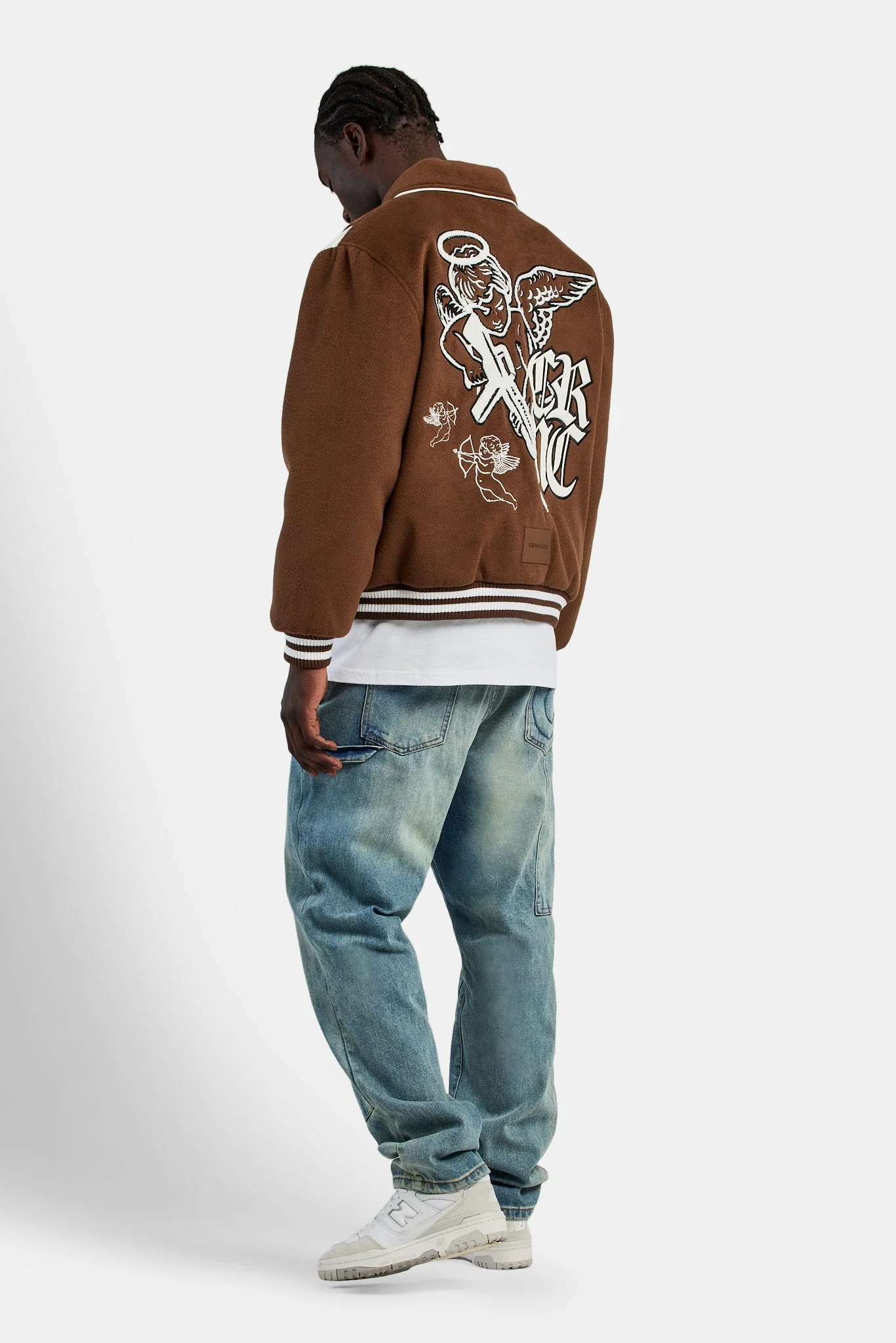 Cherub Varsity Harrington Jacket - Brown - Image 3