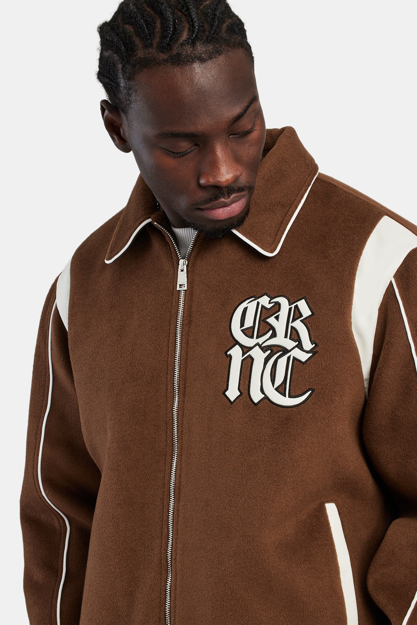 Cherub Varsity Harrington Jacket - Brown - Image 4