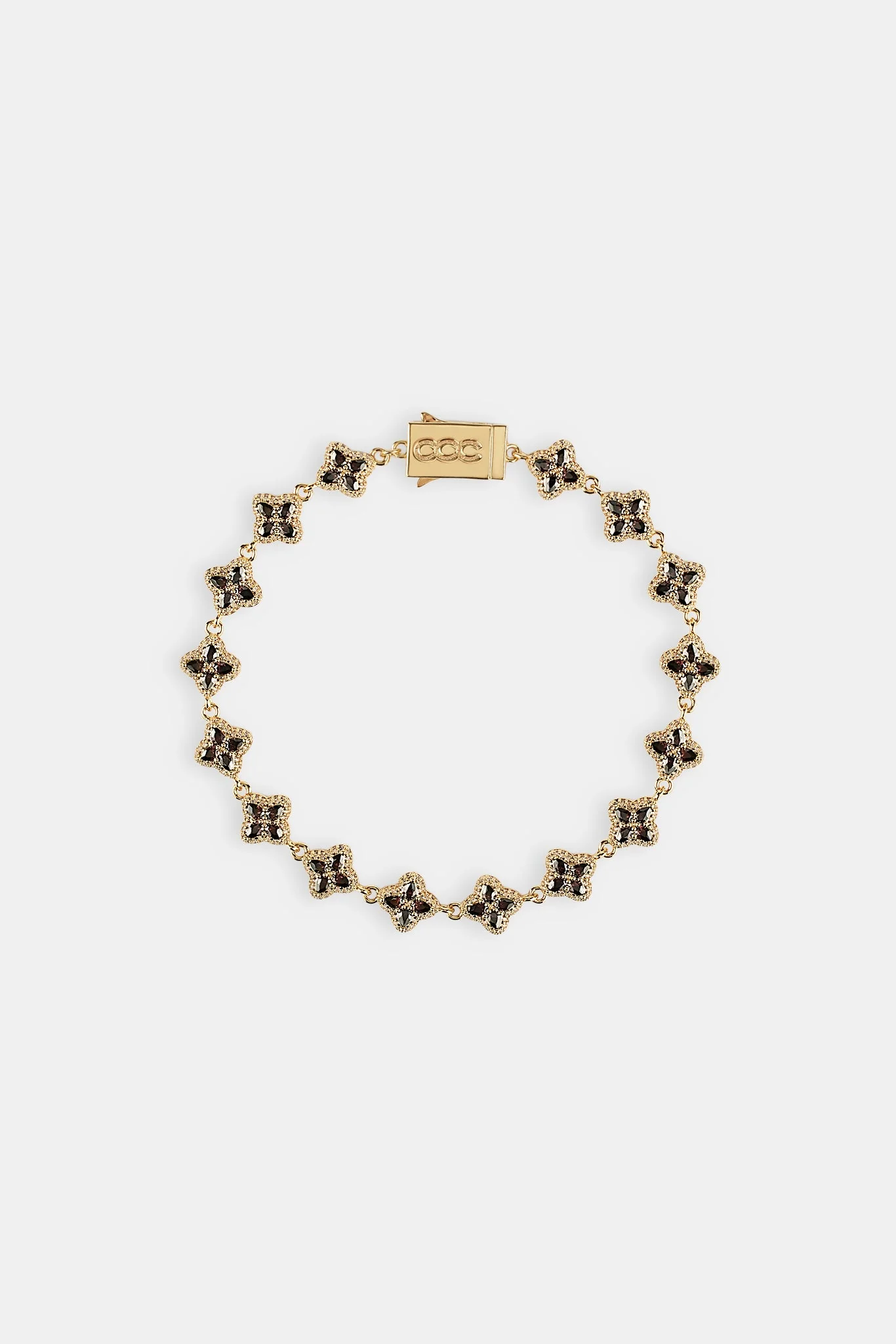 Chocolate Baguette Motif Bracelet - 8mm - Gold - Image 4