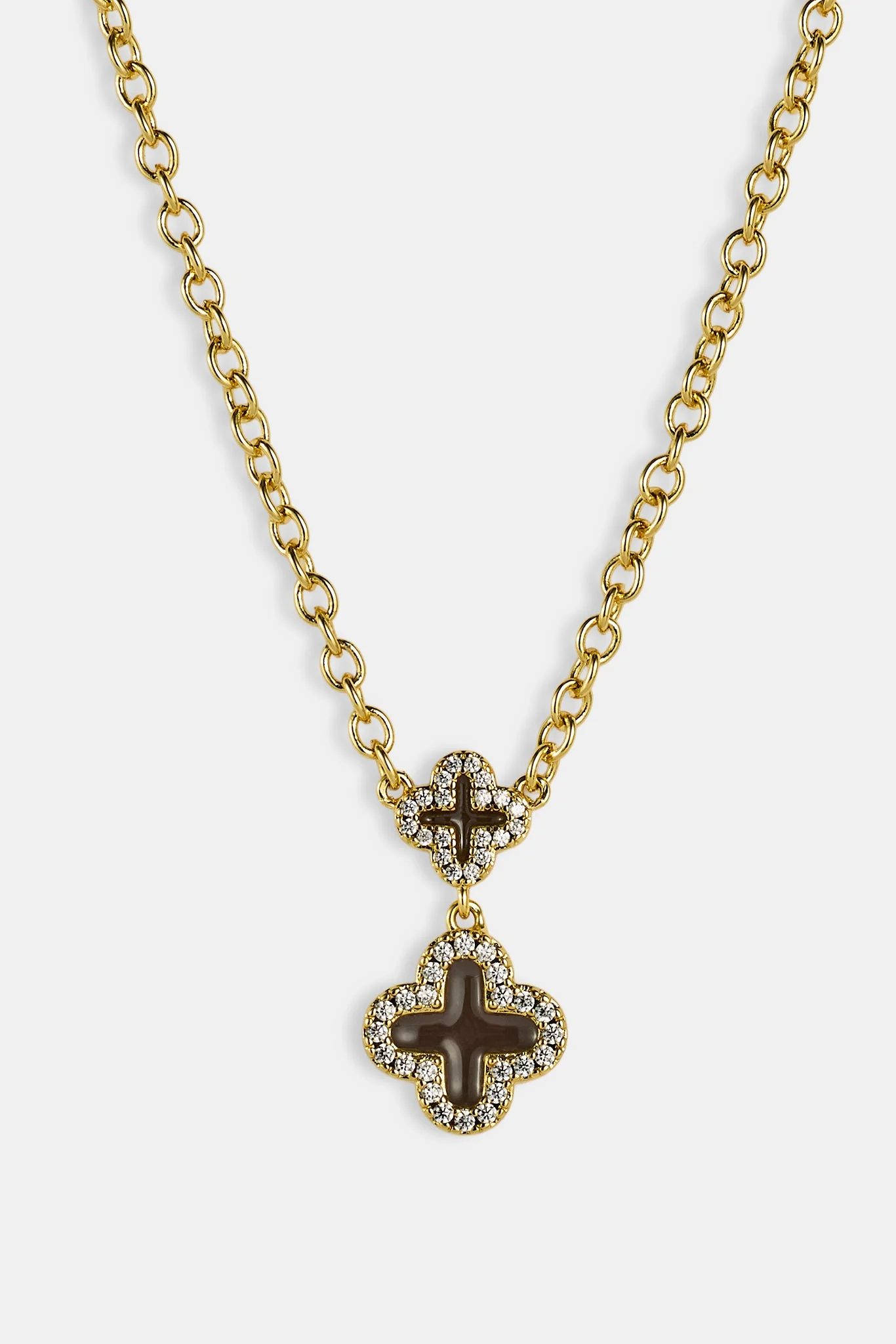 Chocolate Double Motif Necklace - 10mm - Image 2