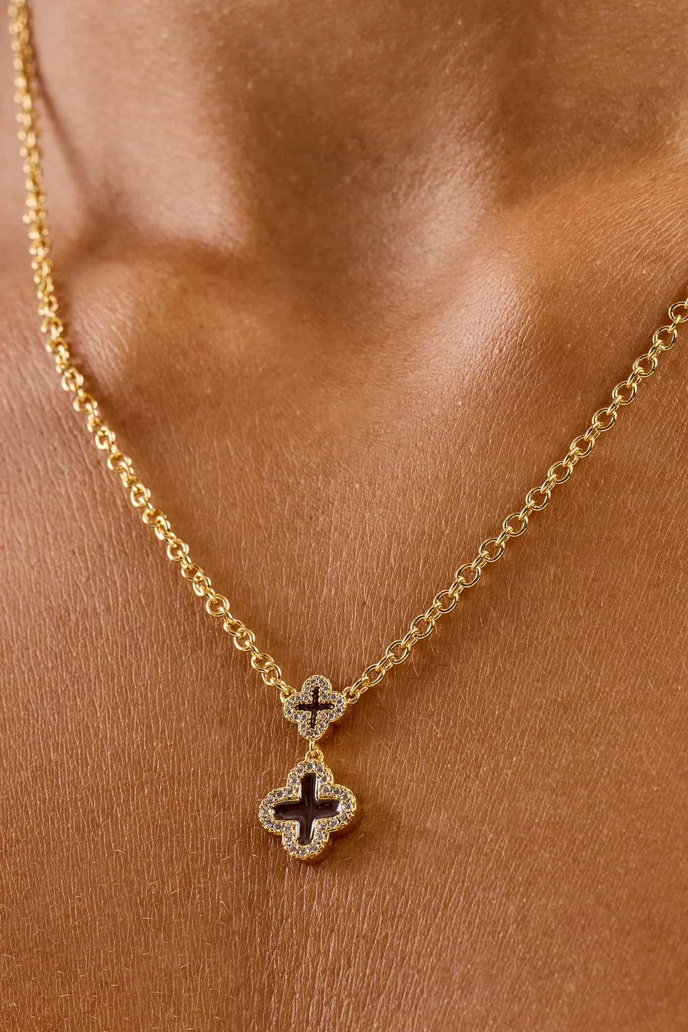 Chocolate Double Motif Necklace - 10mm - Image 3