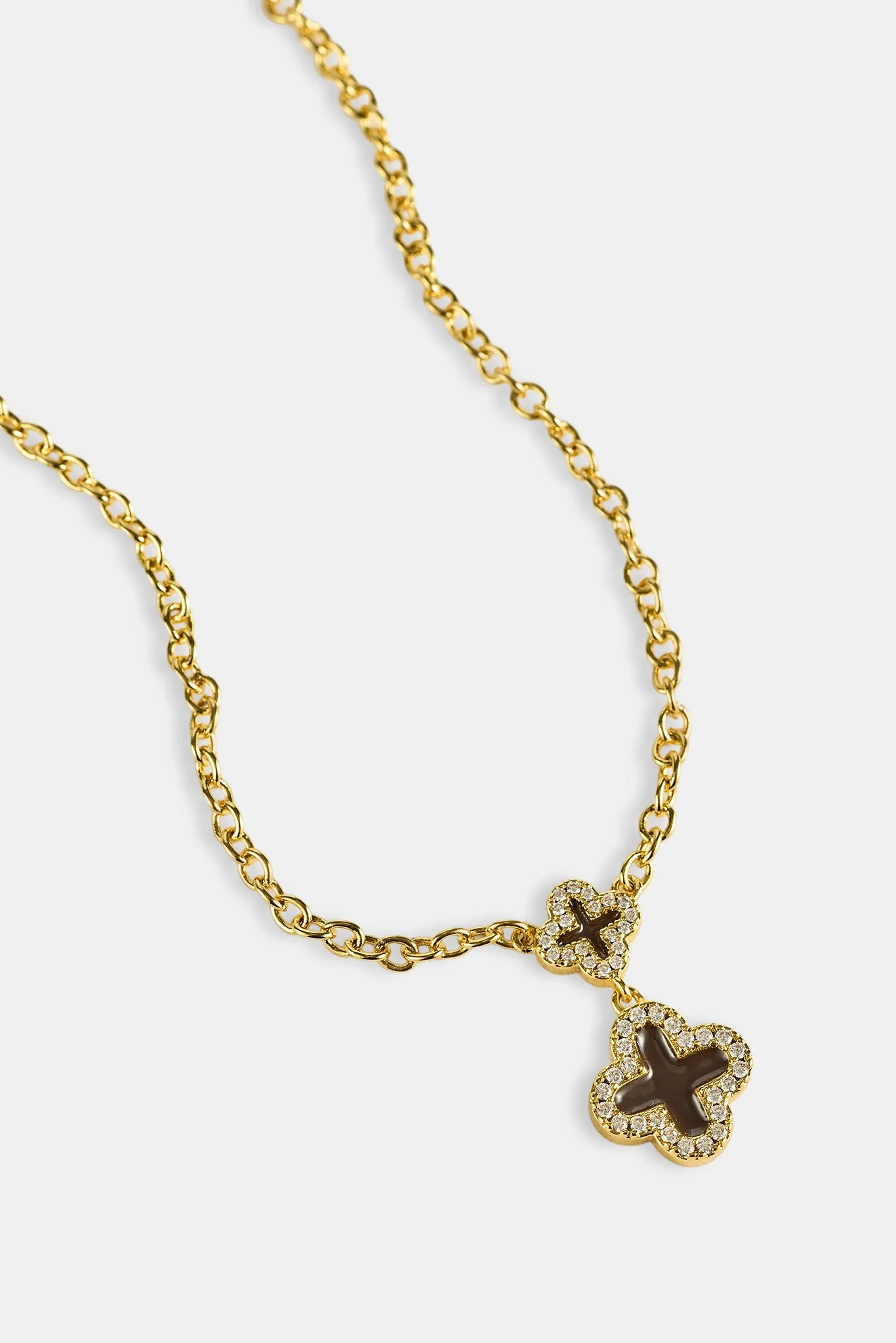 Chocolate Double Motif Necklace - 10mm - Image 4