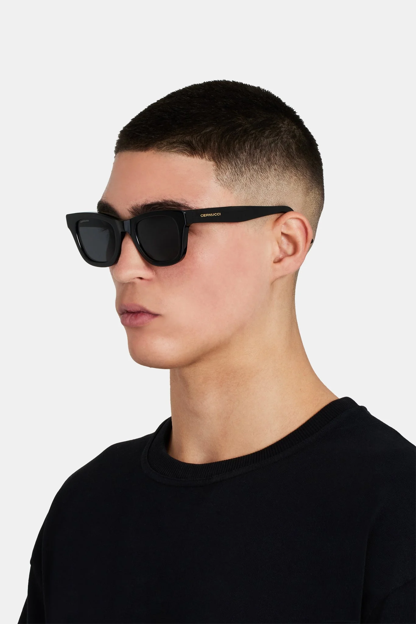 Chunky Acetate Sunglasses - Black - Image 2