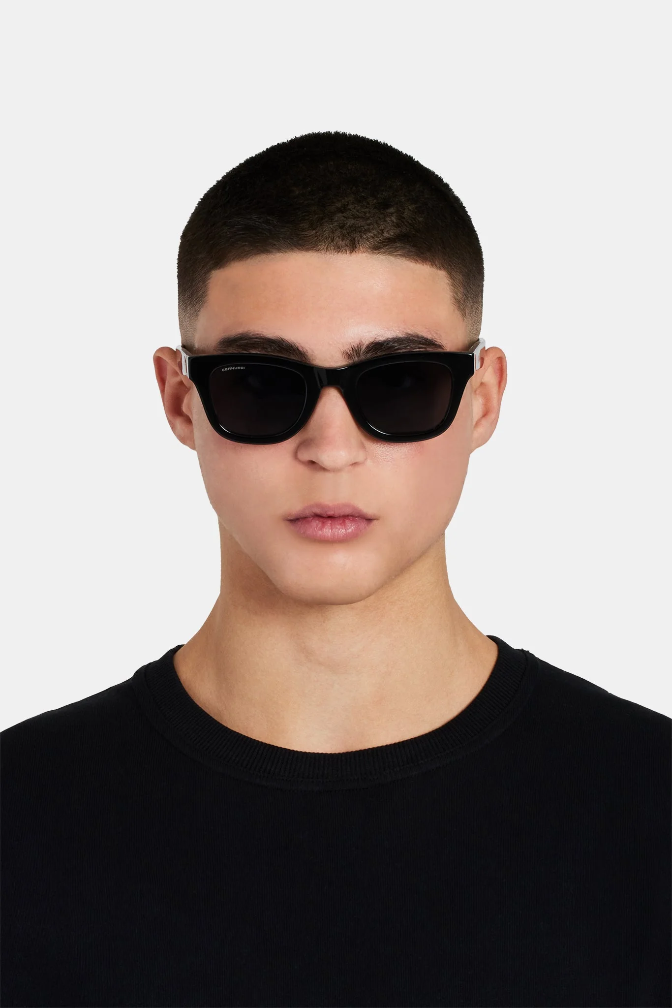 Chunky Acetate Sunglasses - Black - Image 4