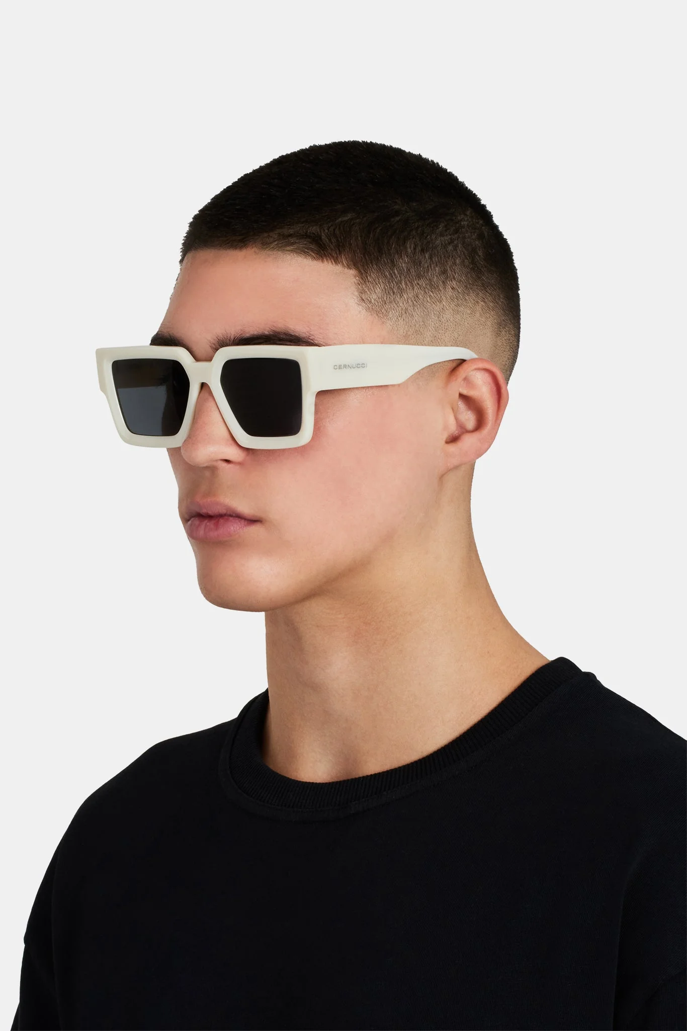 Chunky Acetate Sunglasses - Ecru - Image 2