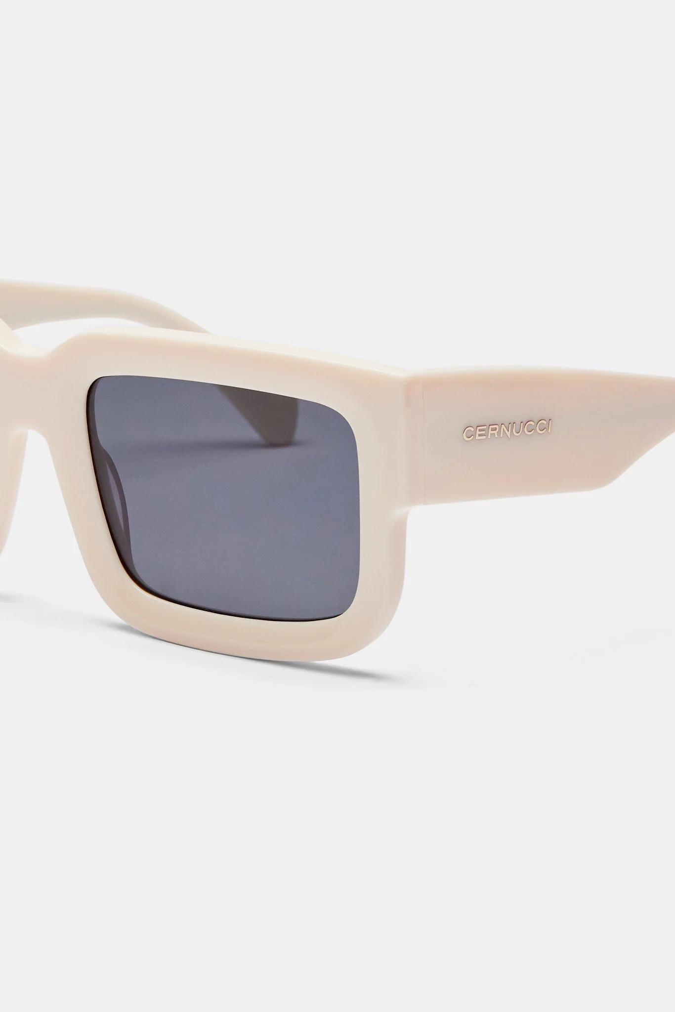 Chunky Acetate Sunglasses - Ecru - Image 5