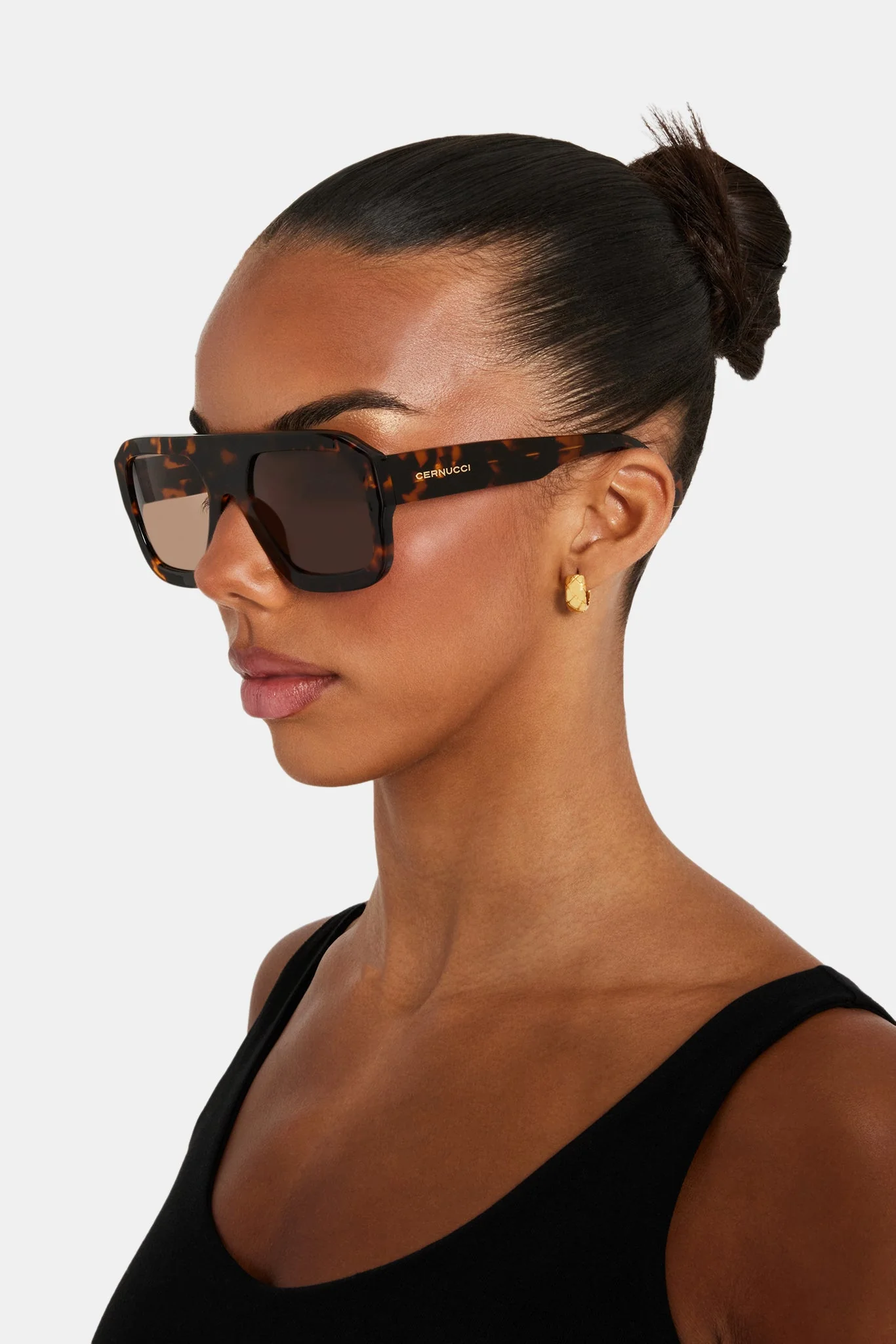 Chunky Aviator Sunglasses - Tortoise - Image 2