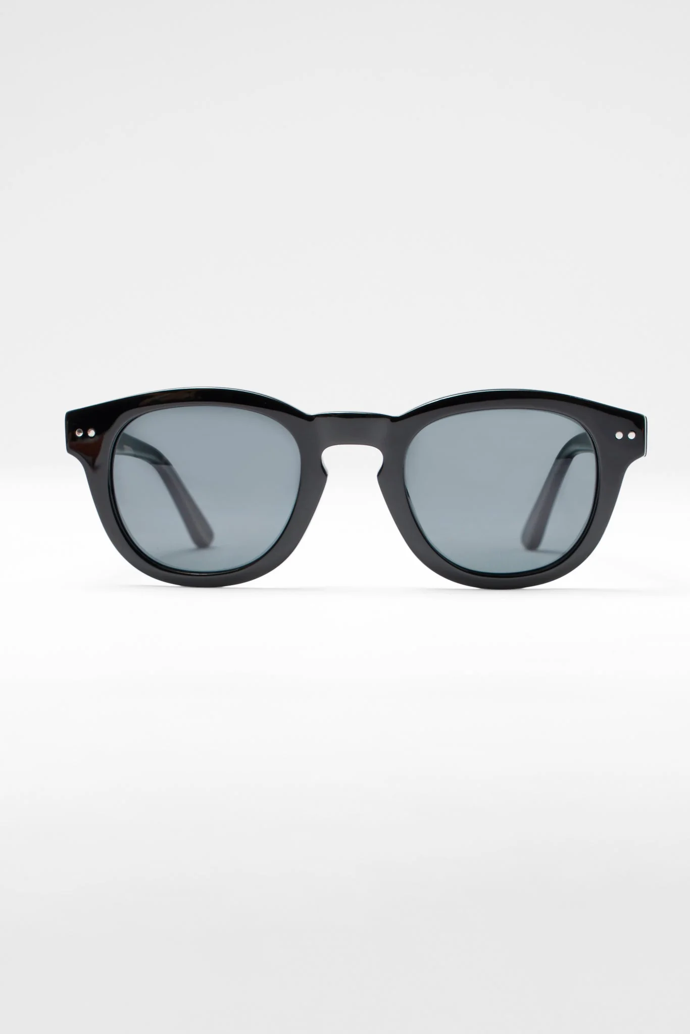Chunky Rounded Acetate Frame Sunglasses - Black - Image 5