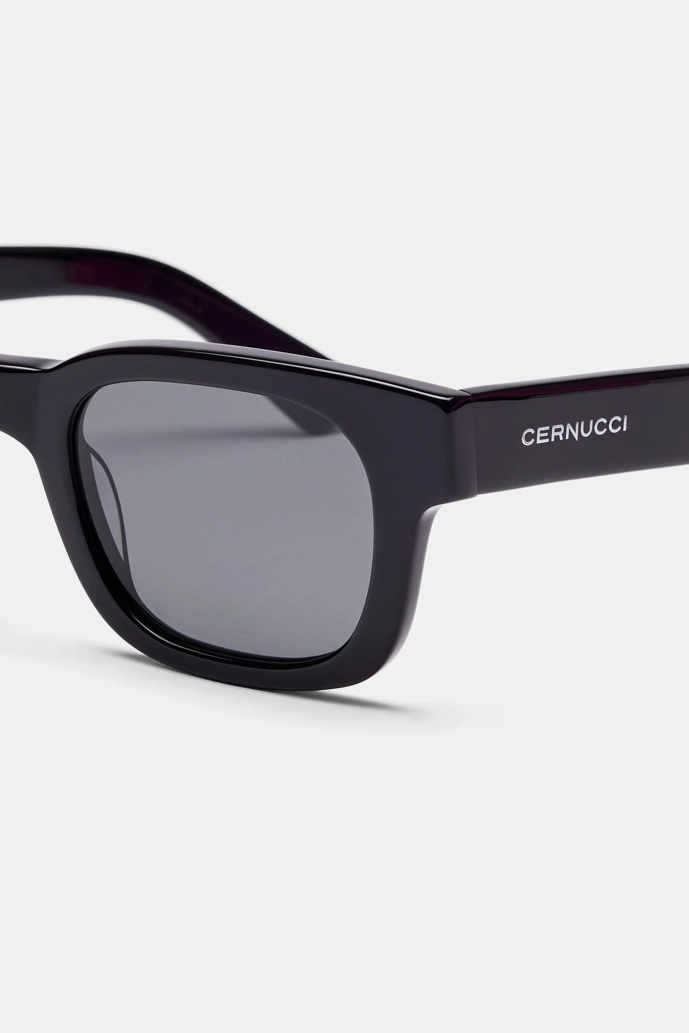 Classic Square Acetate Sunglasses - Black - Image 5