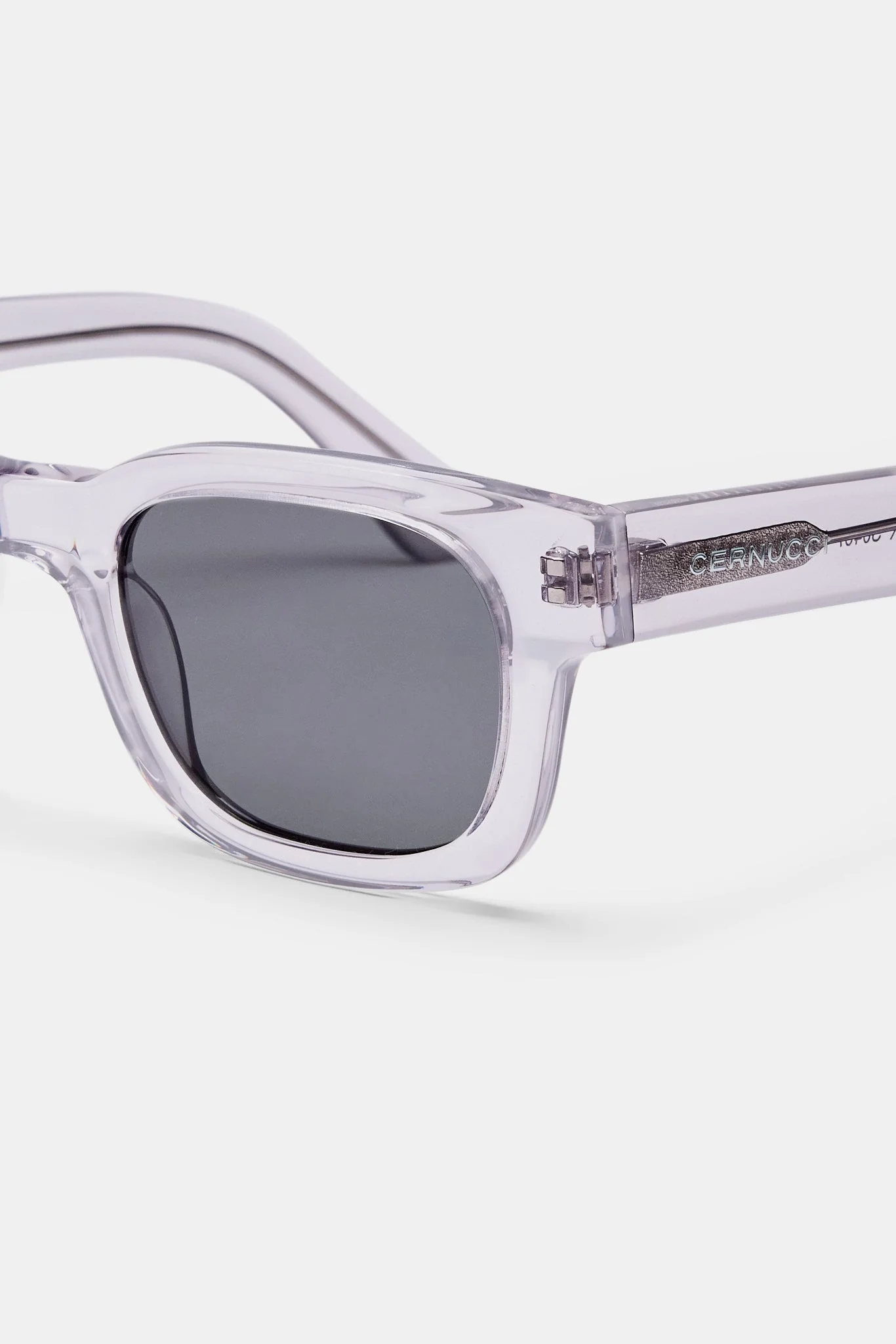 Classic Square Acetate Sunglasses - Transparent Grey - Image 3