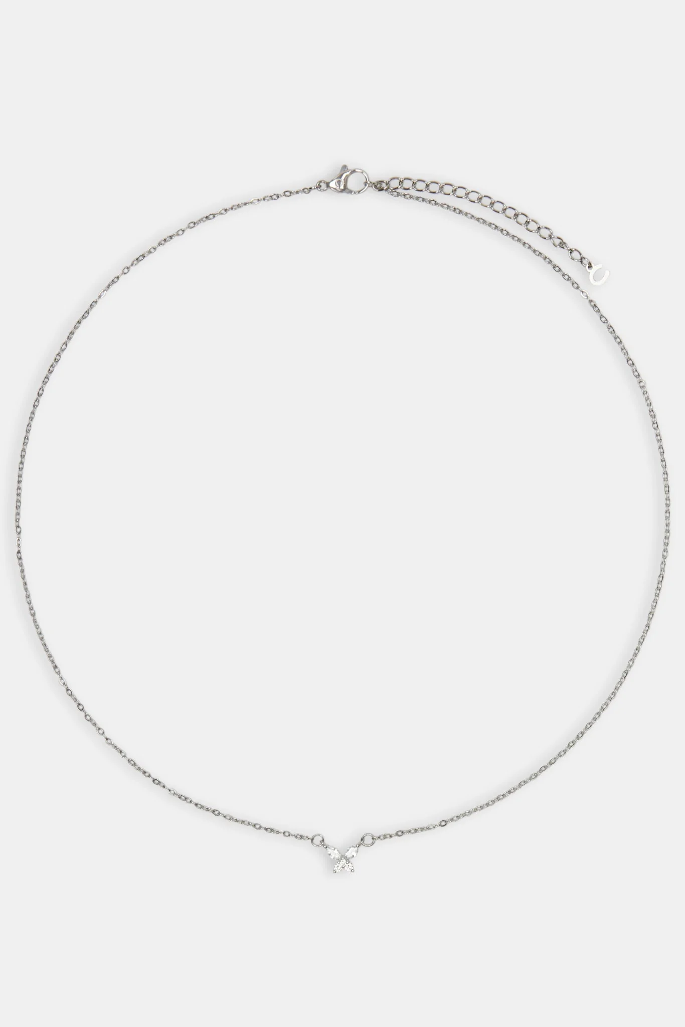 Clear Butterfly Necklace - White - Image 3