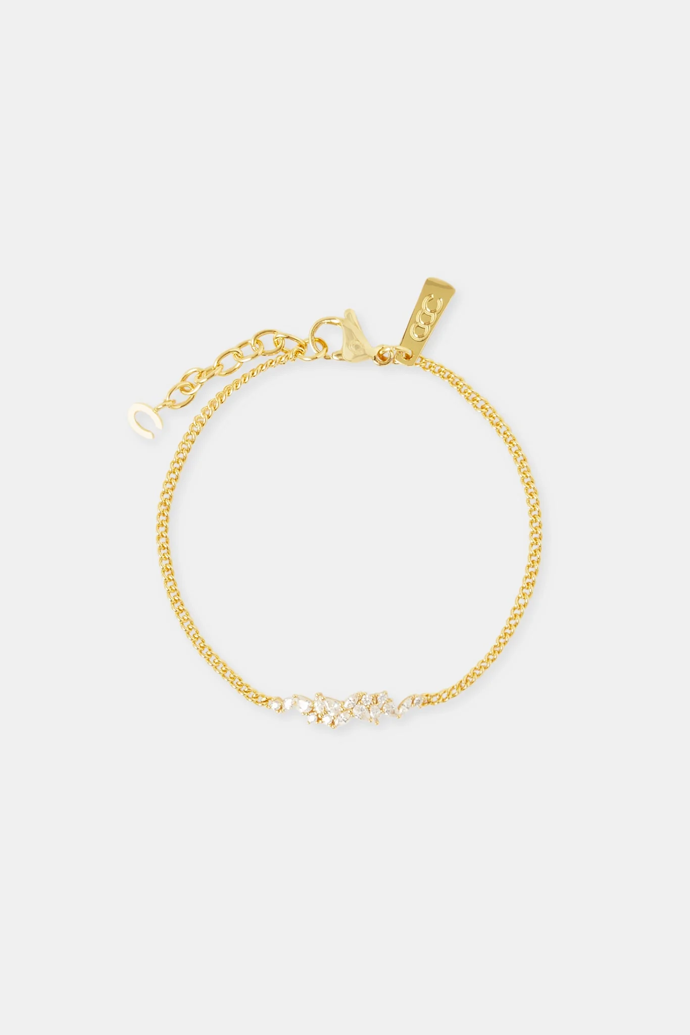 Cluster Oval CZ Bracelet - 5mm - Gold - Image 2