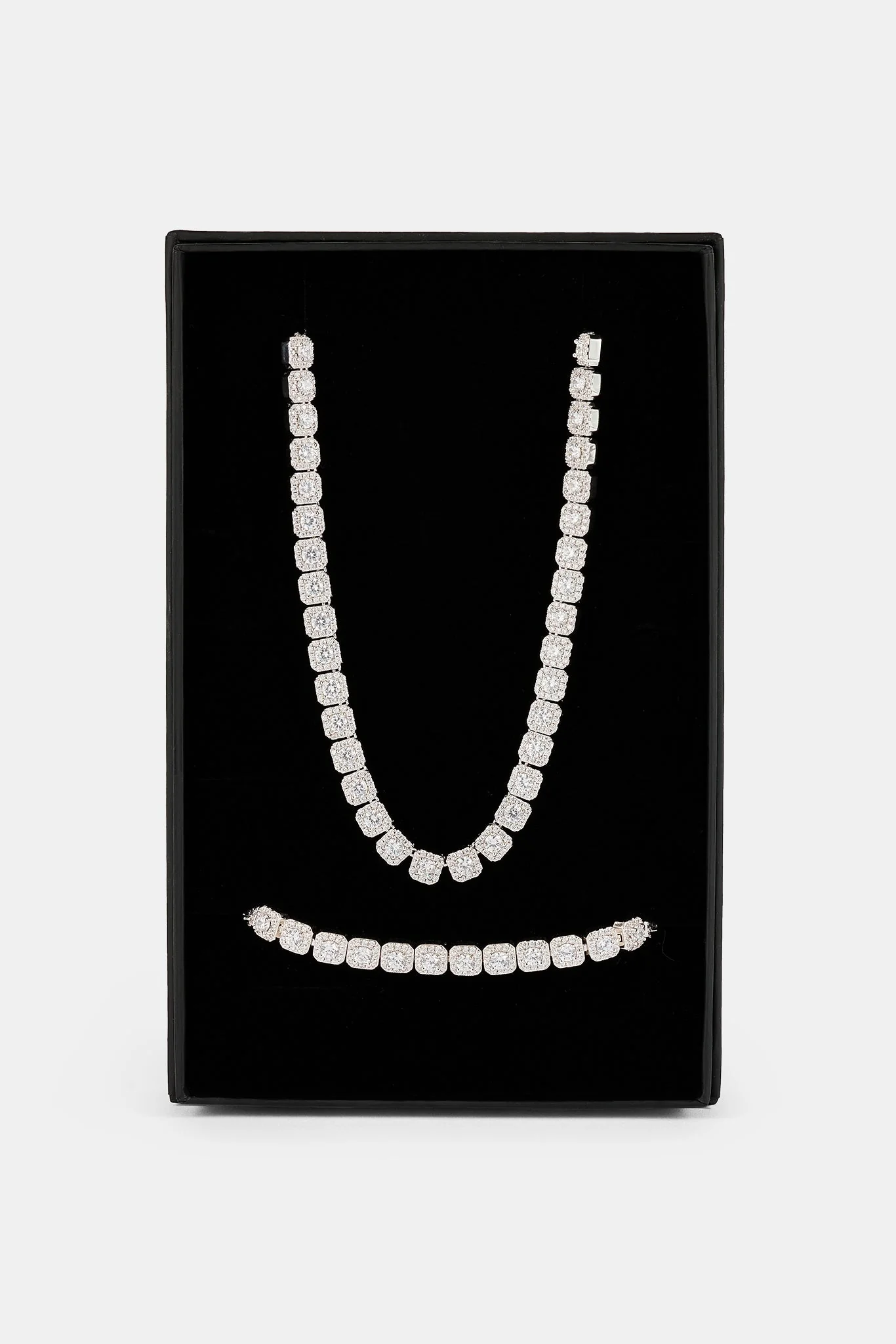 Clustered Tennis Chain & Bracelet - 7mm - Image 3