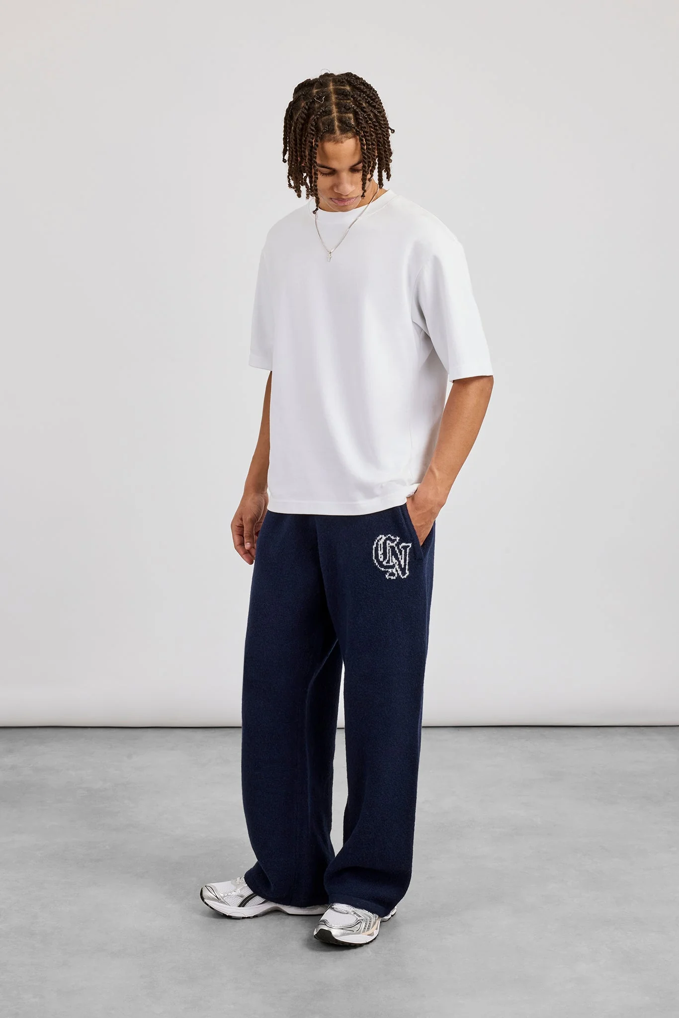 CN Knitted Baggy Jogger - Navy - Image 2