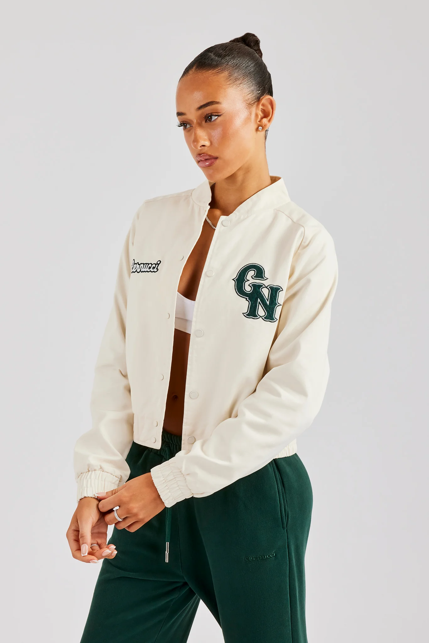 CN Twill Bomber Jacket - Off White - Image 4