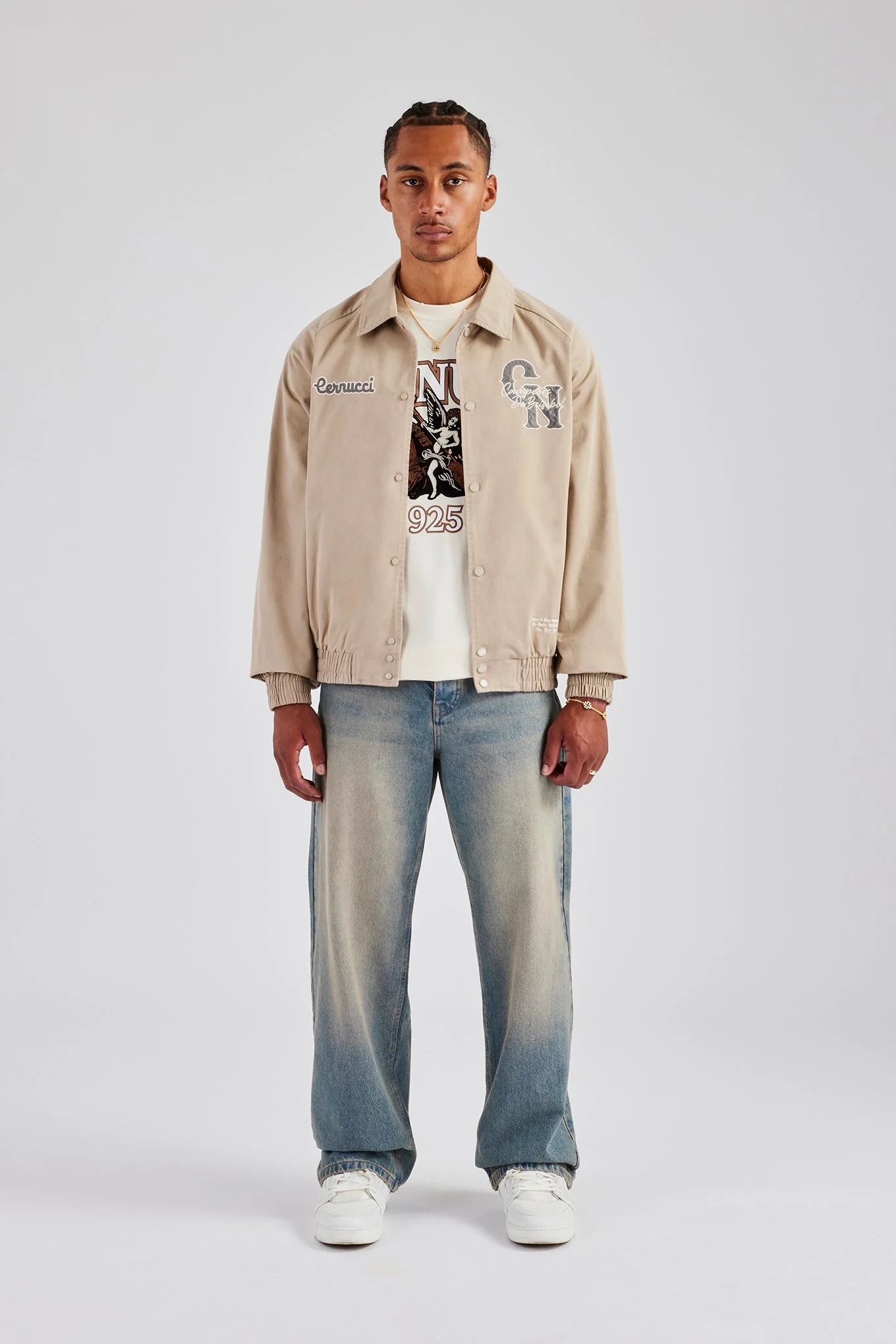 CN Twill Harrington Jacket - Beige - Image 3