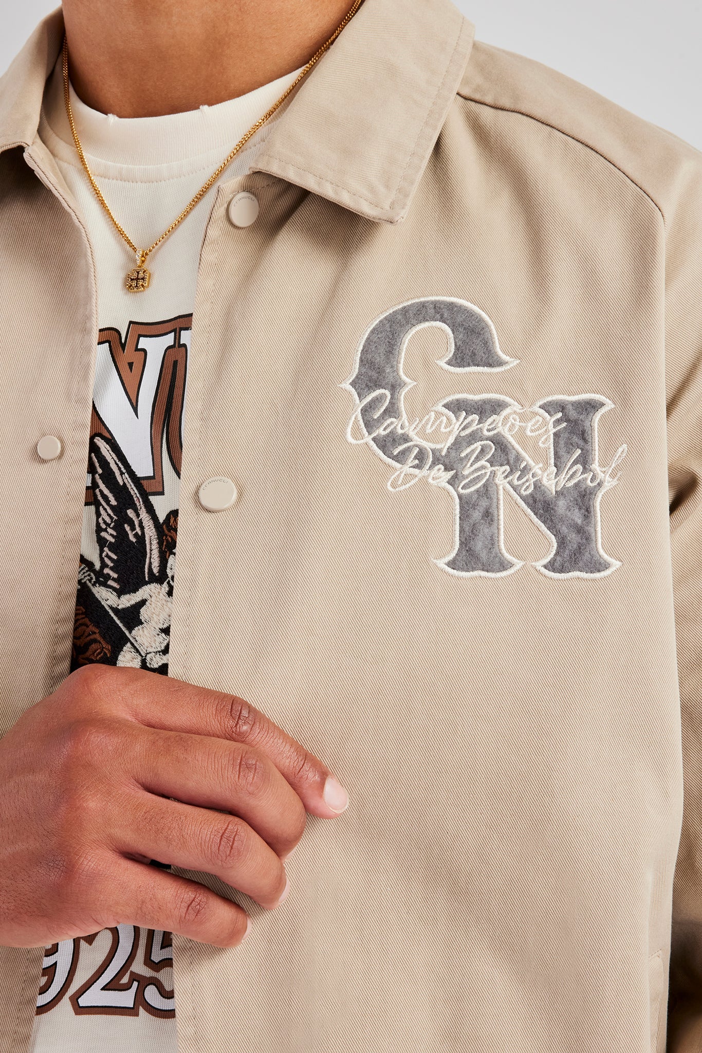 CN Twill Harrington Jacket - Beige - Image 4