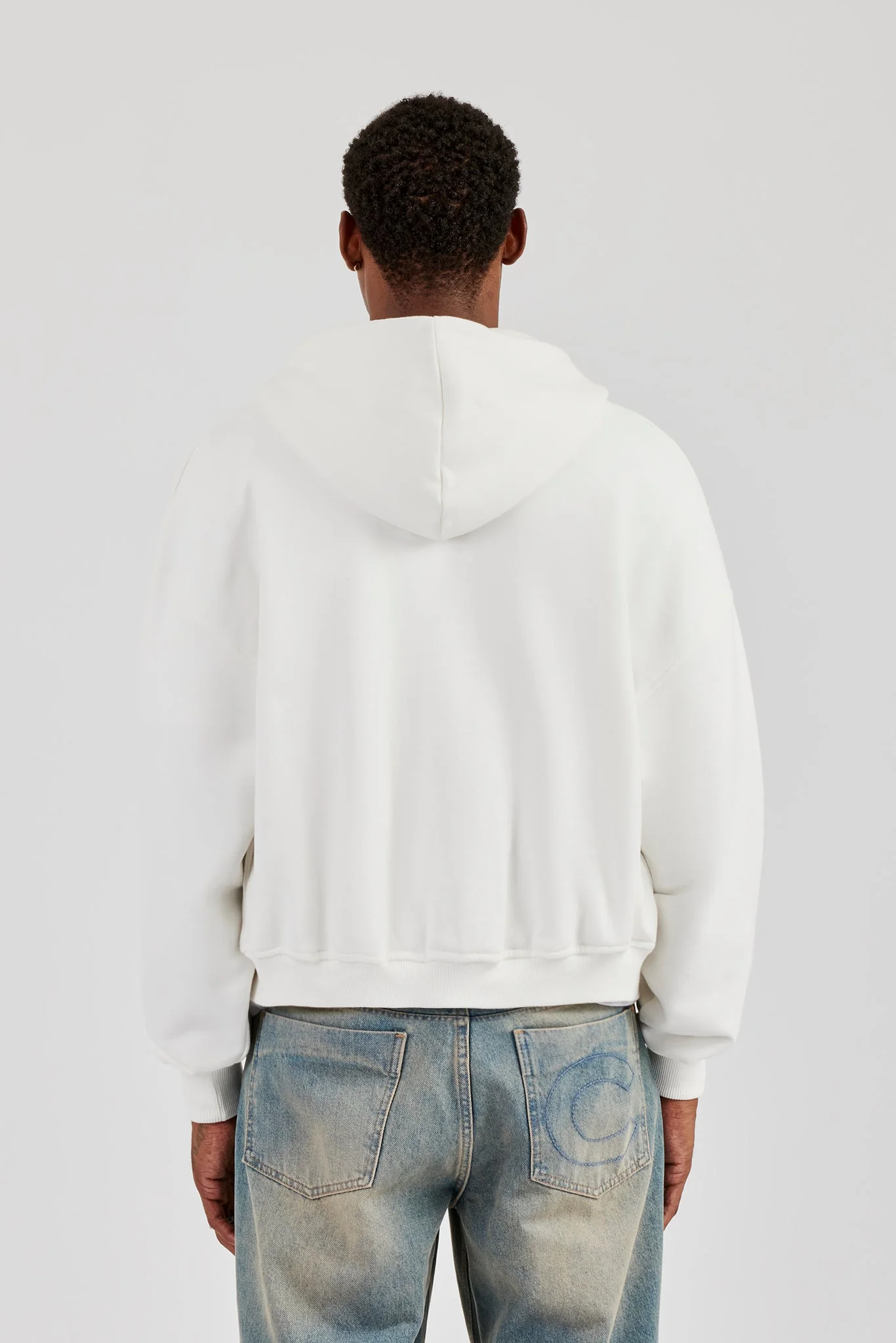 CN17 Boxy Zip Through Hoodie - Off White - Image 4
