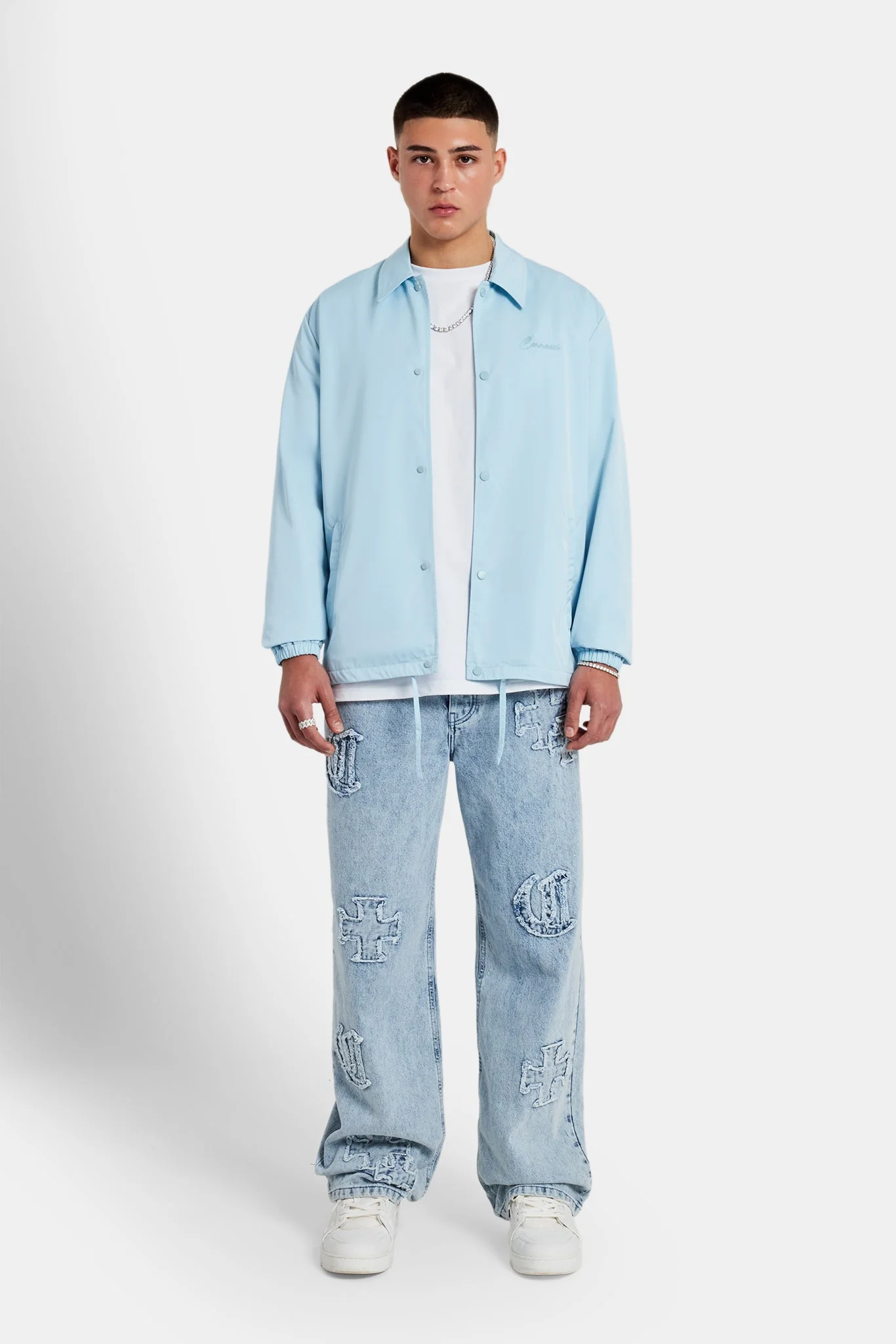 Coach Jacket - Light Blue - Image 2