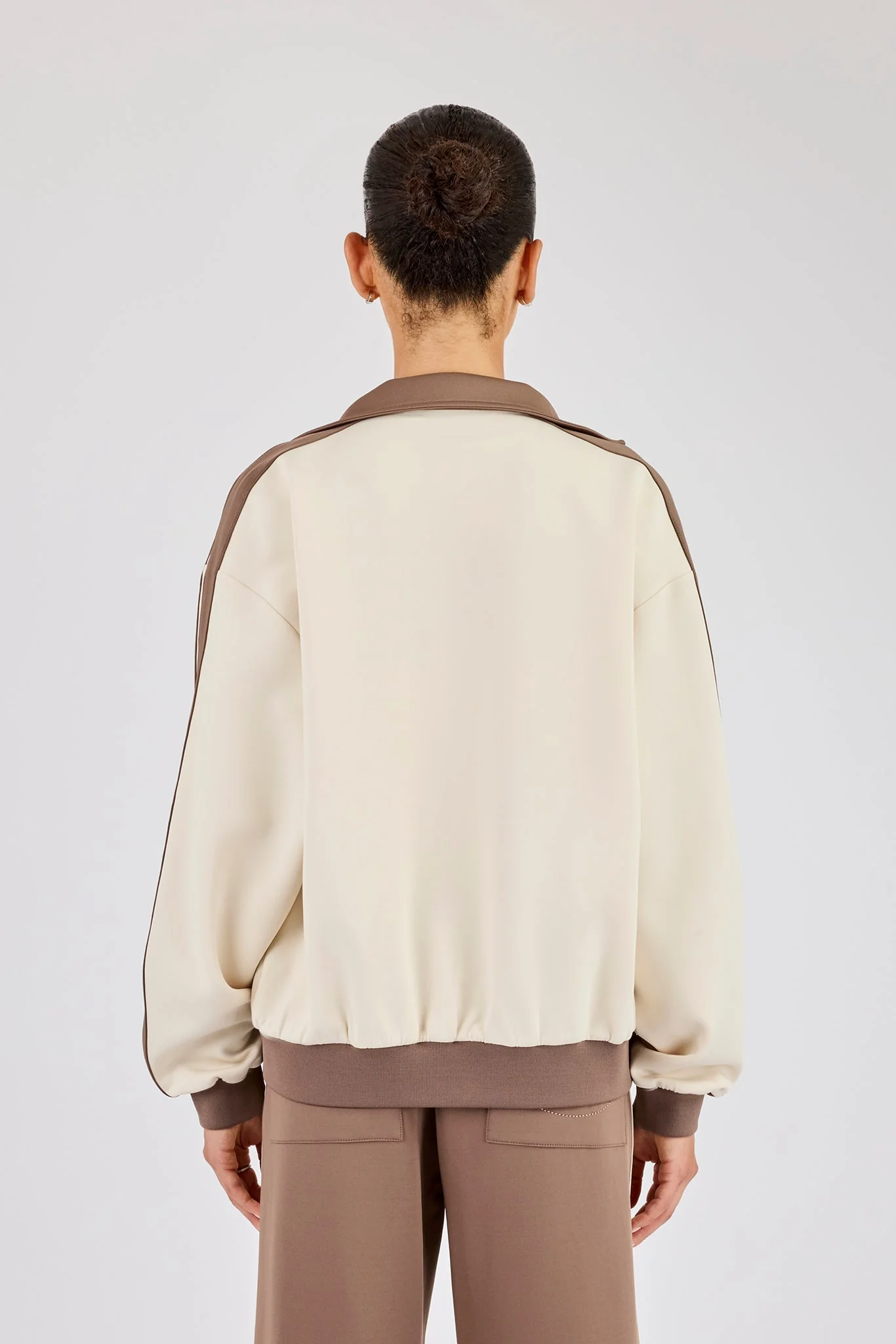 Contrast Detail Track Top - Off White - Image 3