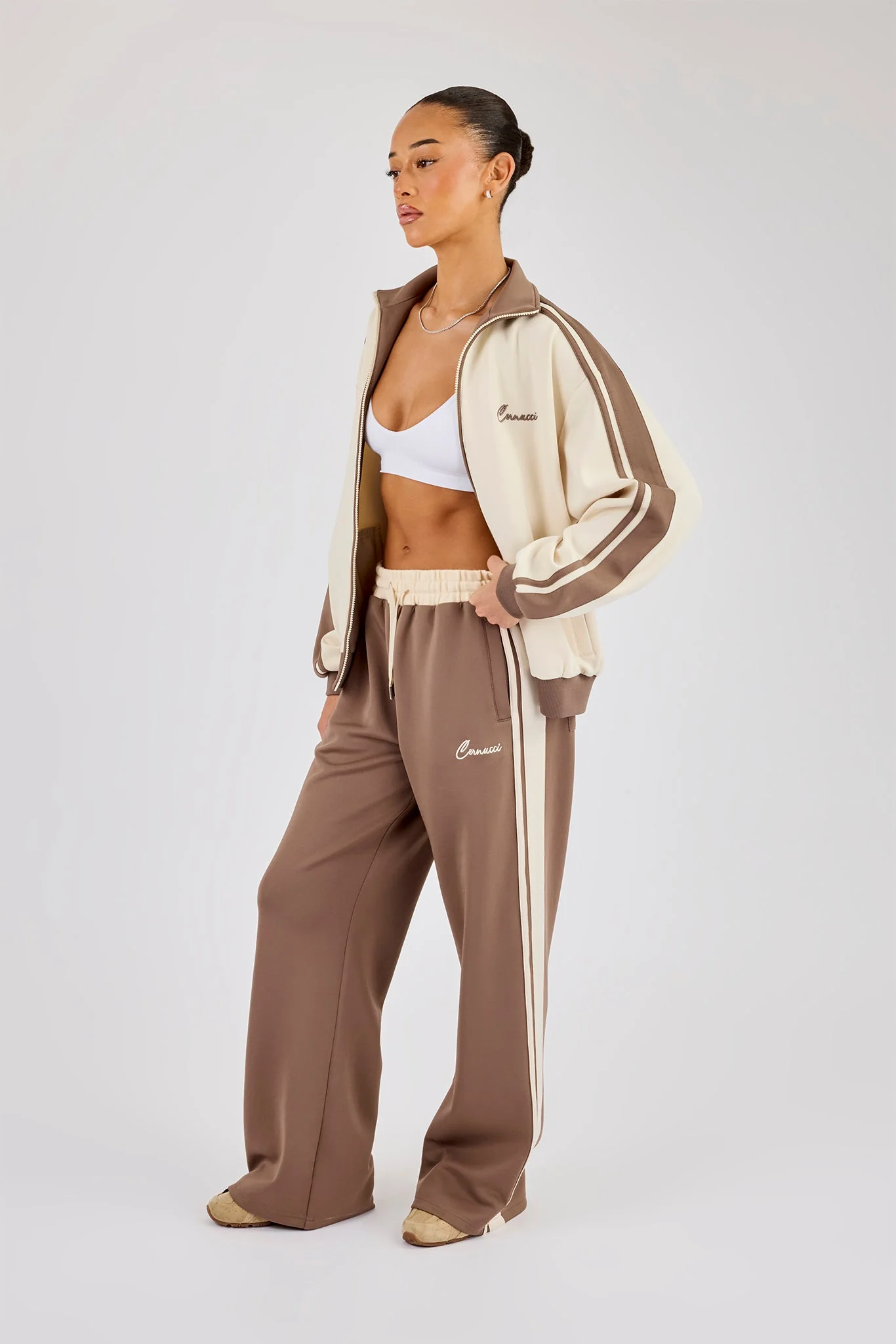 Contrast Detail Track Top - Off White - Image 4