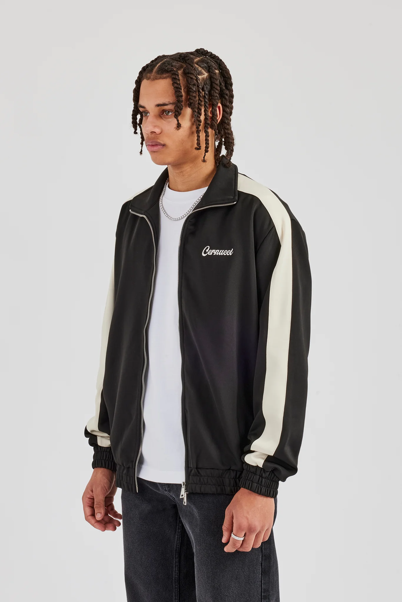 Contrast Panel Track Jacket - Black - Image 2