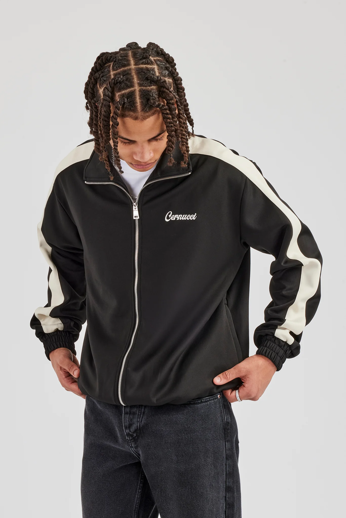 Contrast Panel Track Jacket - Black - Image 4