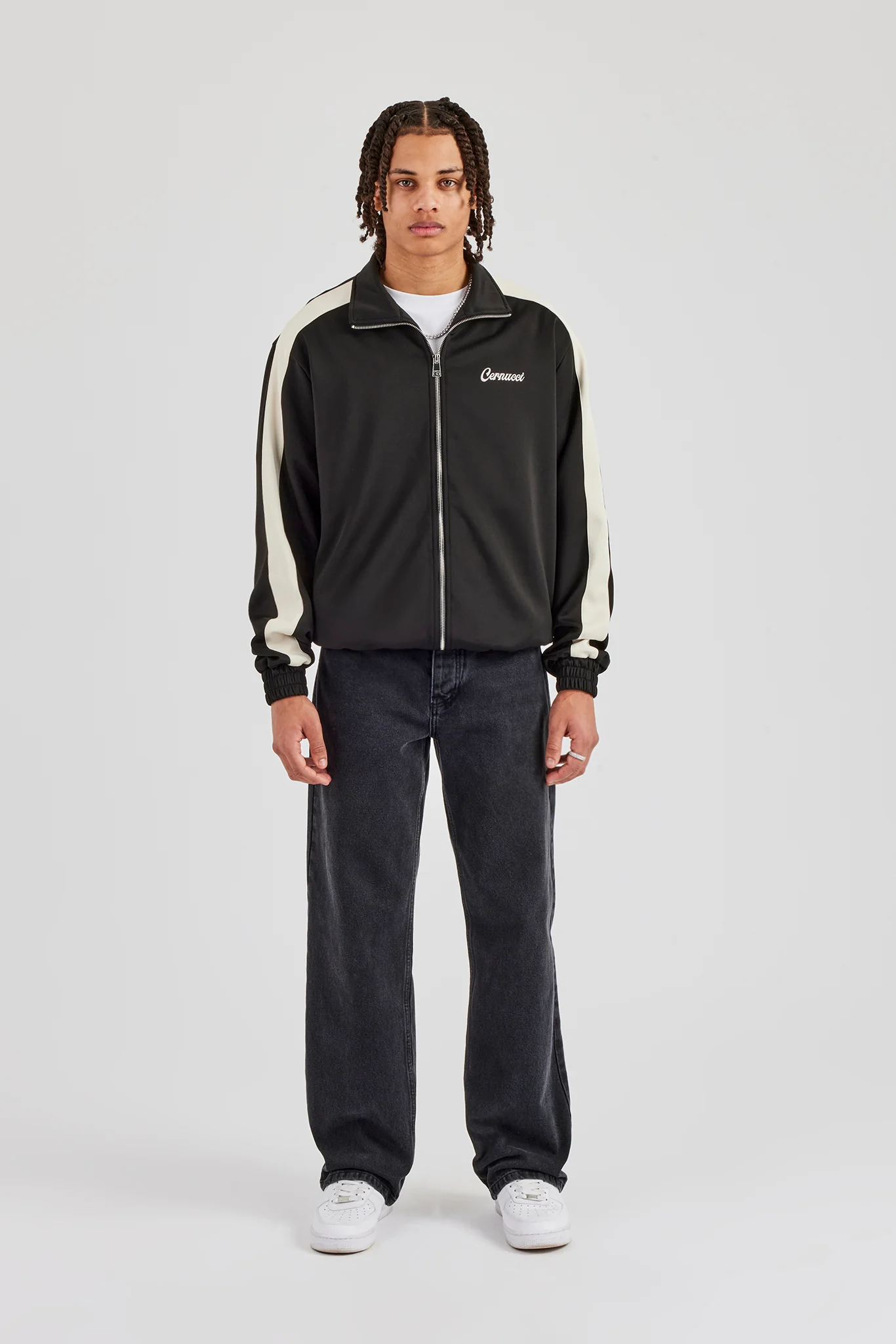 Contrast Panel Track Jacket - Black - Image 5
