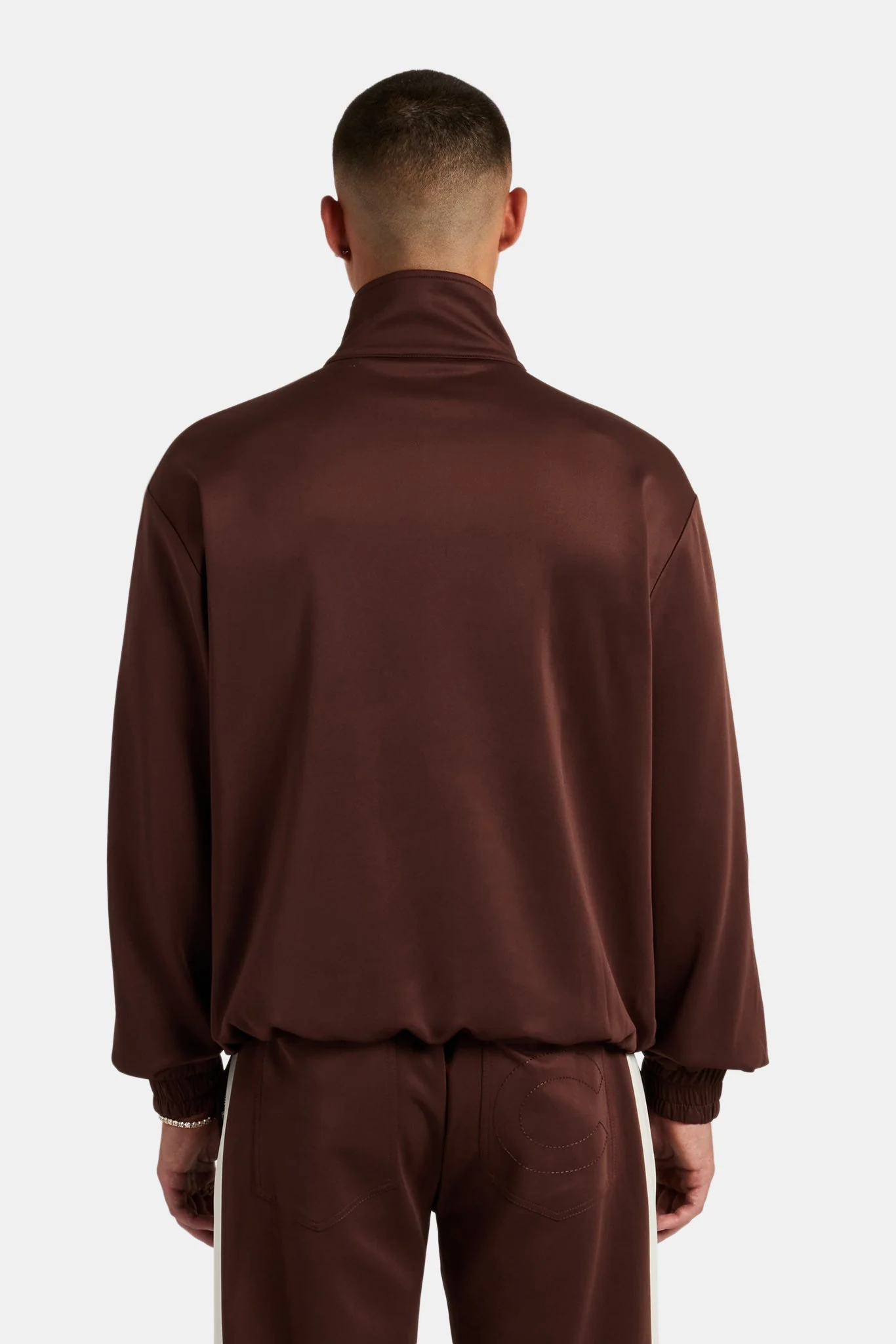 Contrast Panel Track Jacket - Chocolate - Image 3