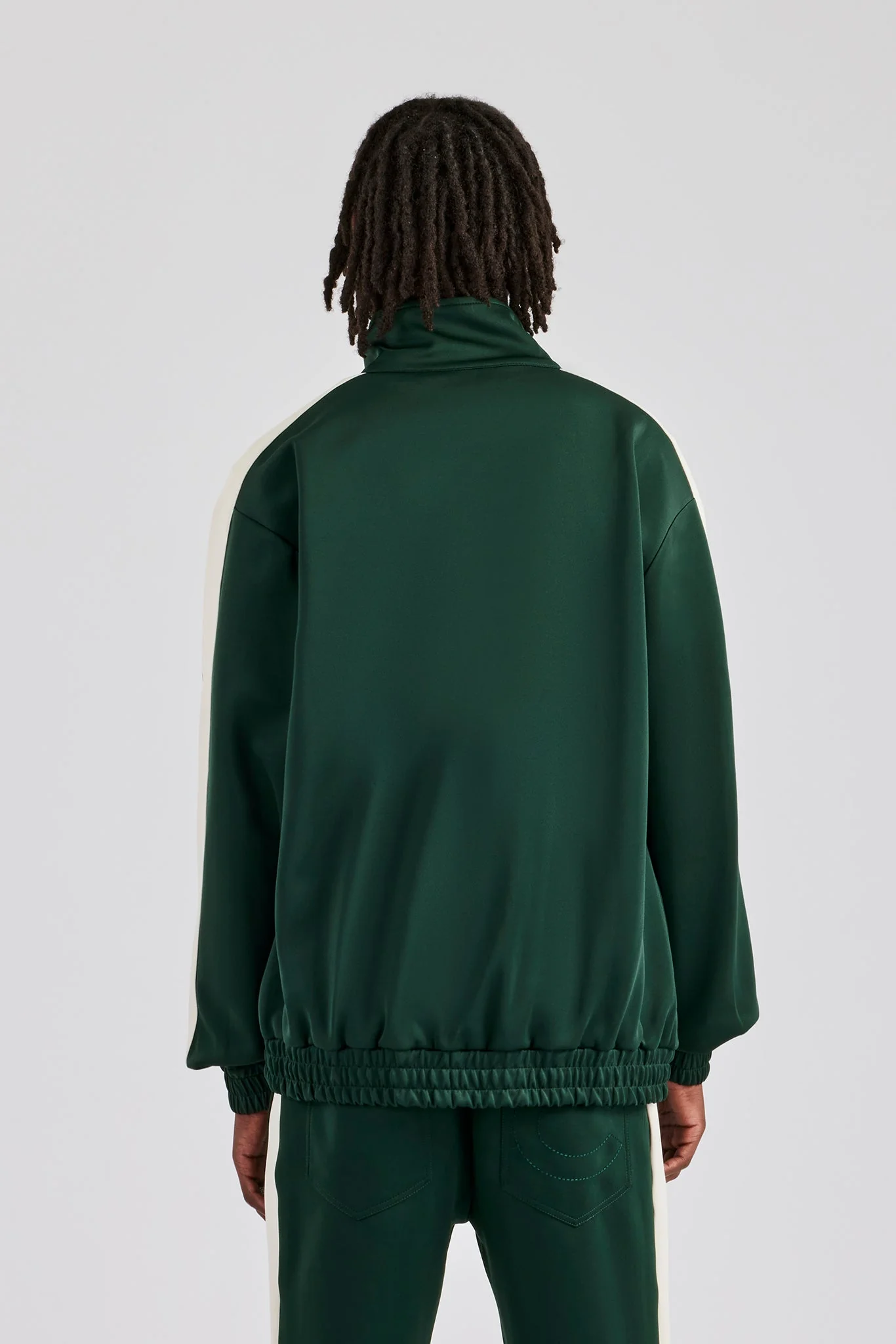 Contrast Panel Track Jacket - Forest Green - Image 3
