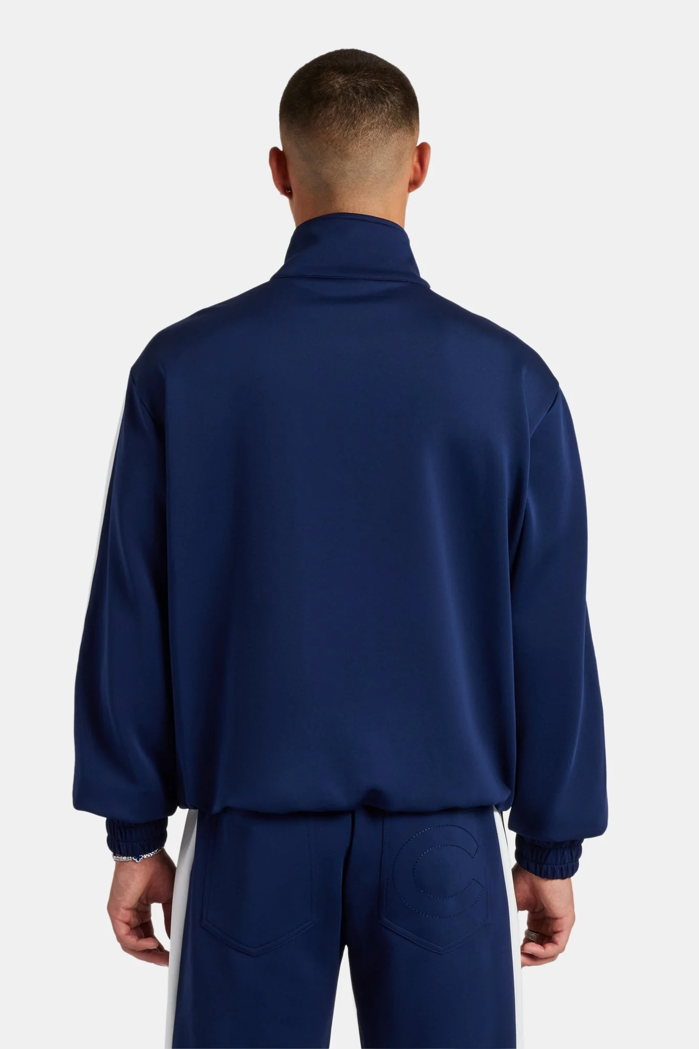 Contrast Panel Track Jacket - Navy - Image 4