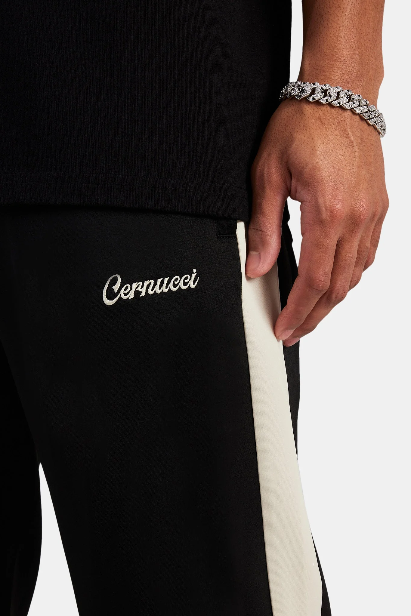Contrast Panel Track Pant - Black - Image 4